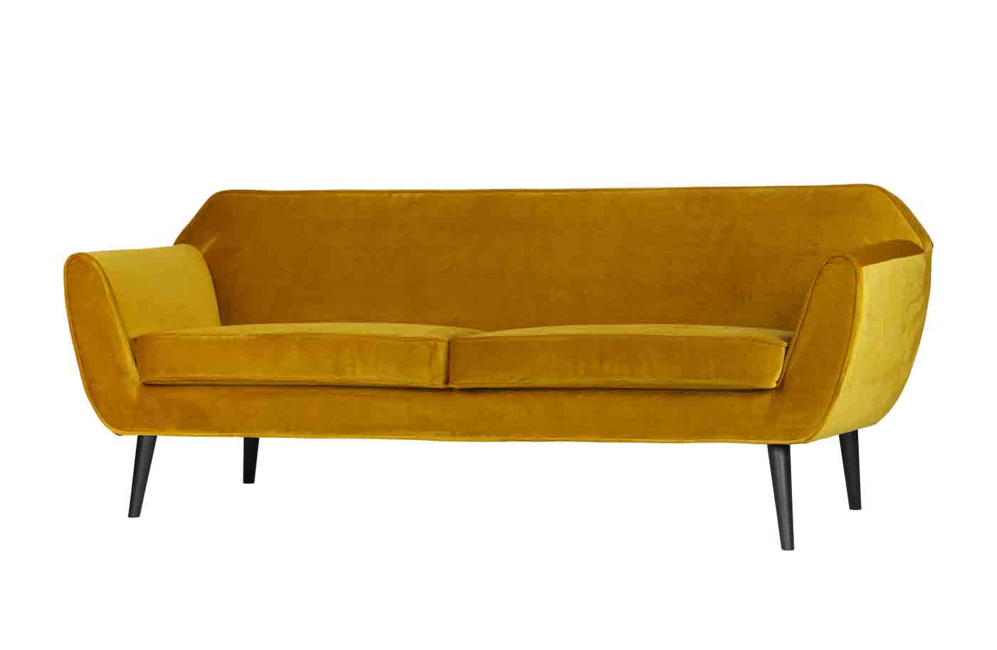 Sofa Rocco Samt, 187cm Gelb