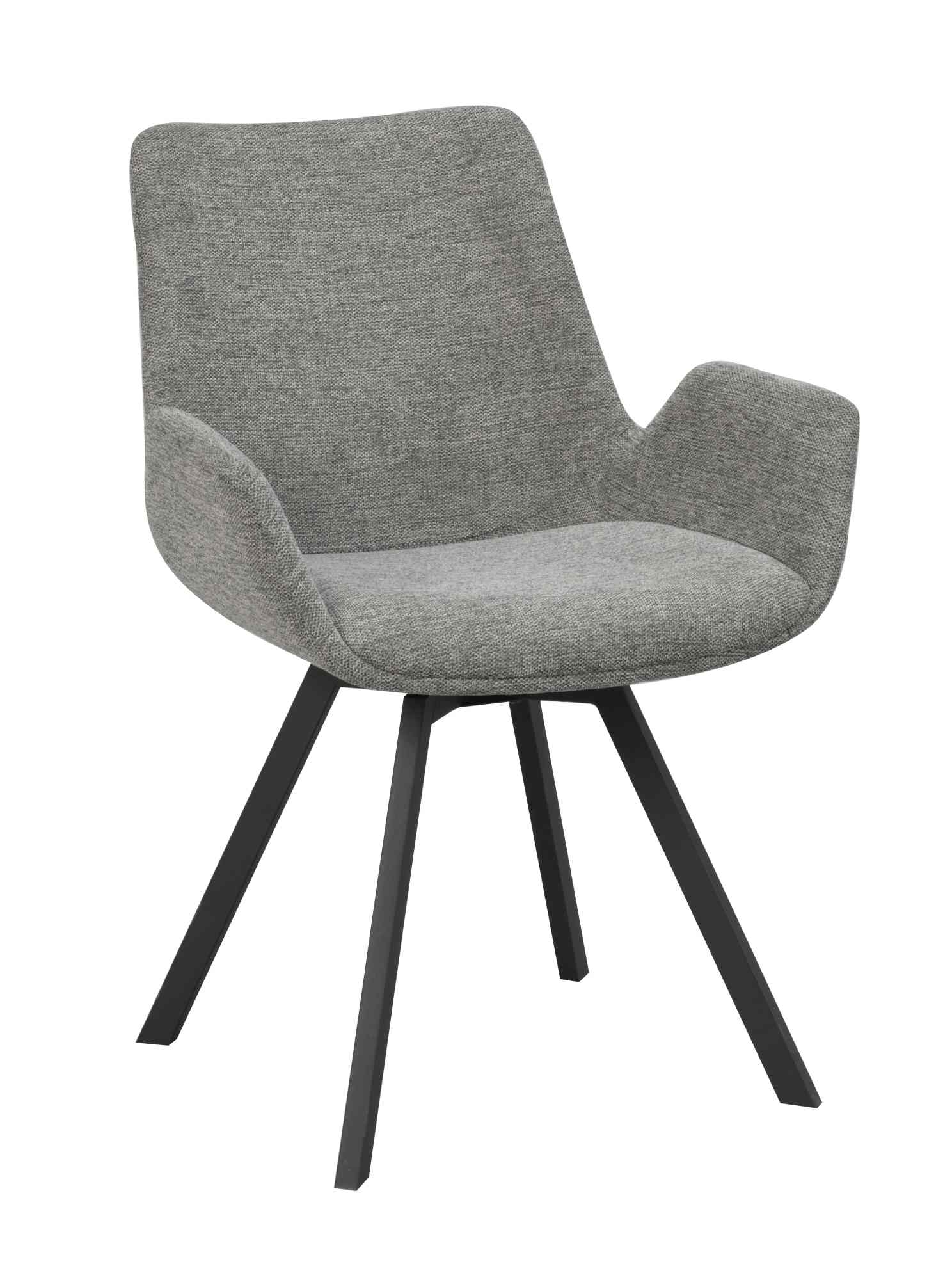 Stuhl Norwell 2er Set mit Drehfunktion, Grau