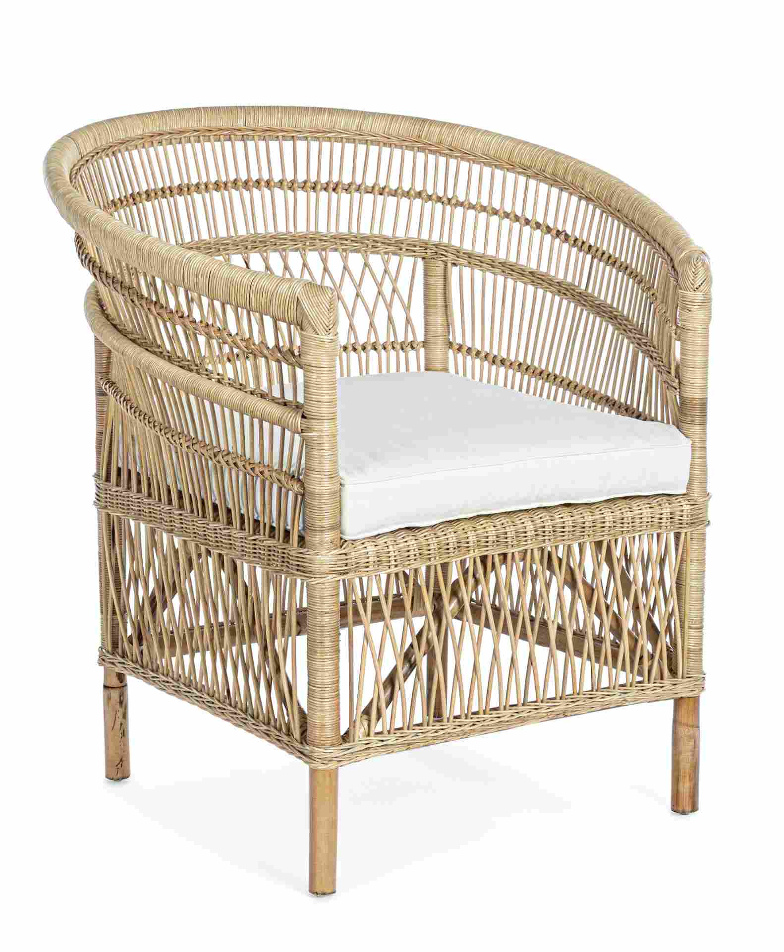 Sessel Josefina aus Rattan, Natur