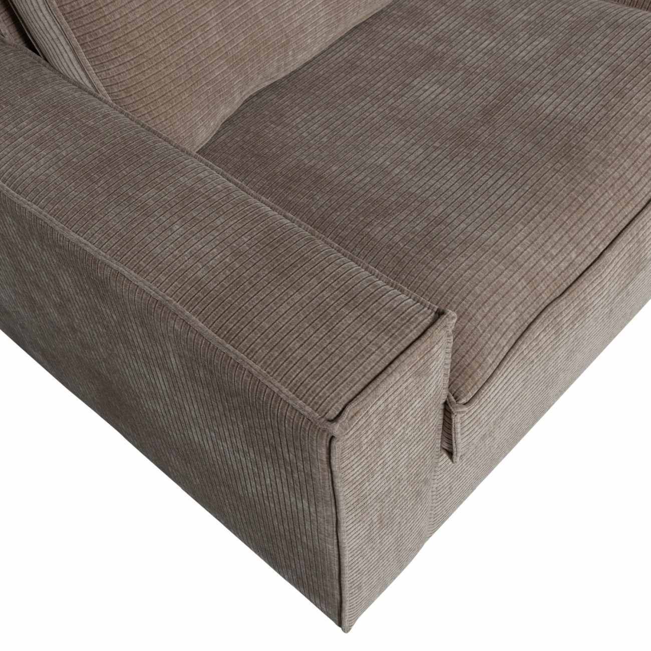 Ecksofa Hajo mit Cordbezug Rechts, Taupe