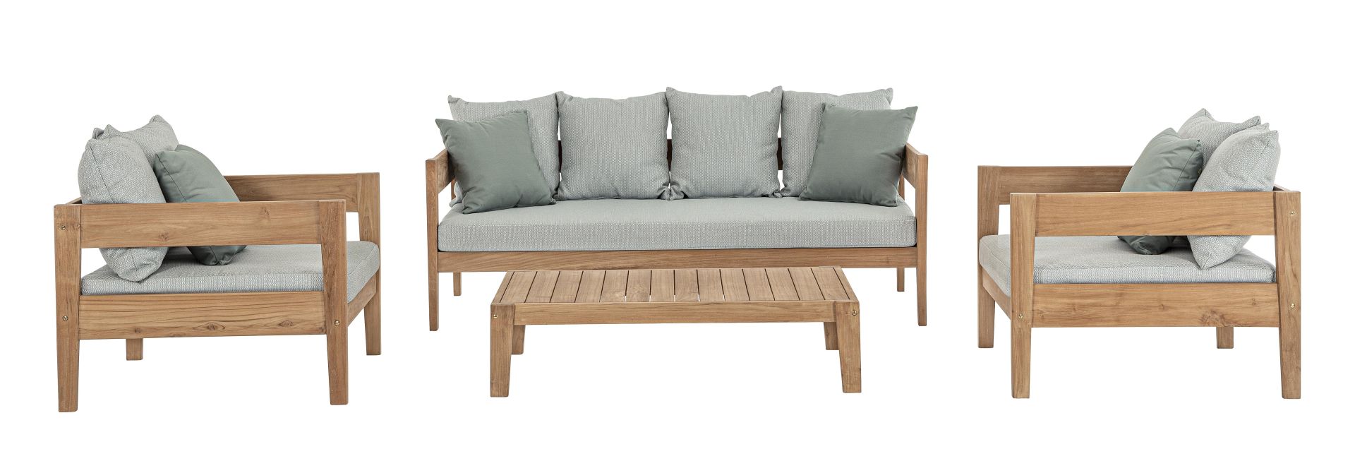 Gartensofa Kobo aus Teakholz, Aqua