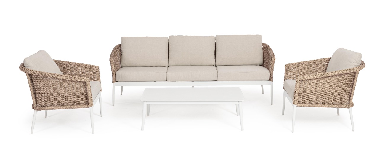 Garten-Set Oceana 4er Gruppe, Weiß