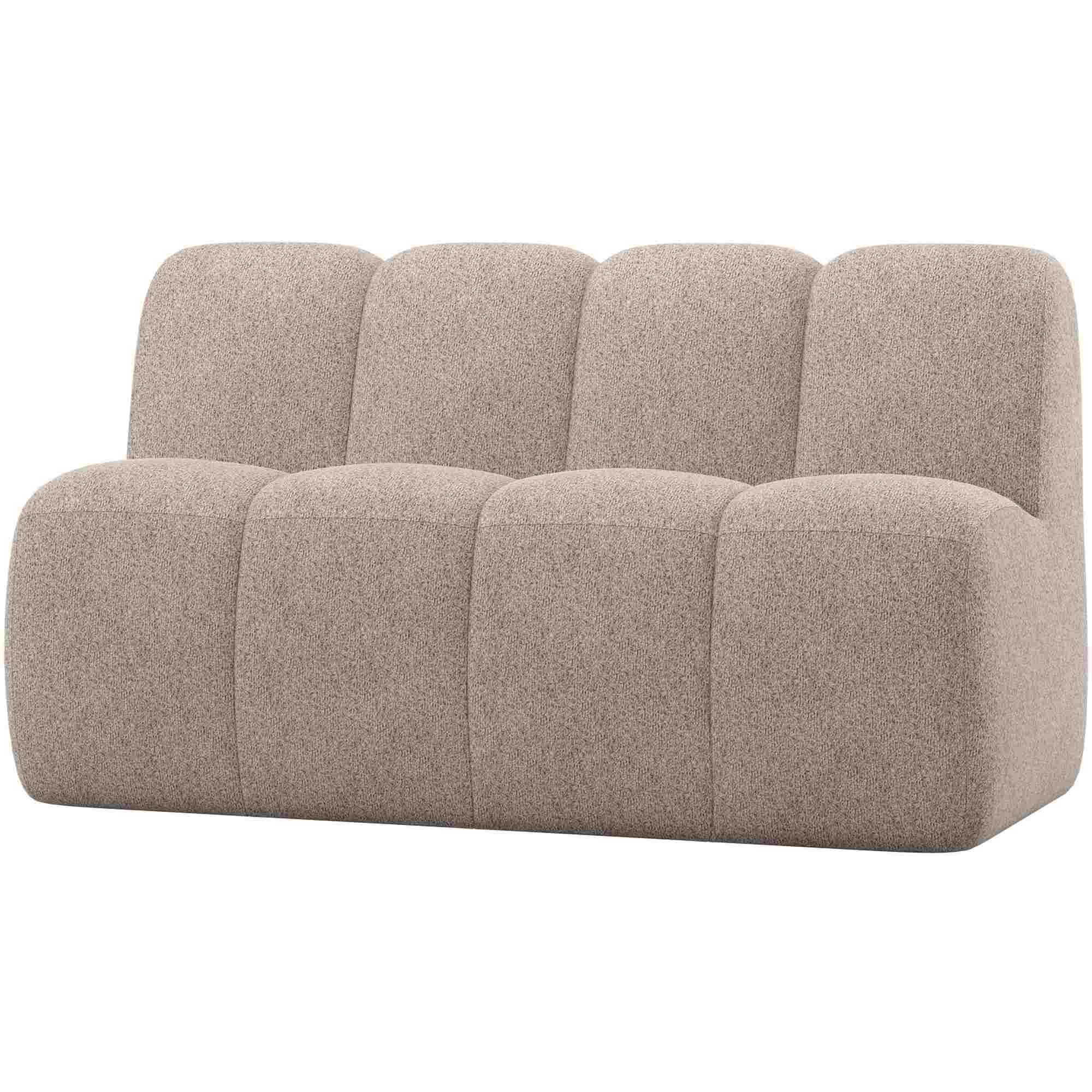 Essbank Mojo mit Rückenlehne 164 cm aus Wollen-Stoff in Sand - bequeme Sitzbank