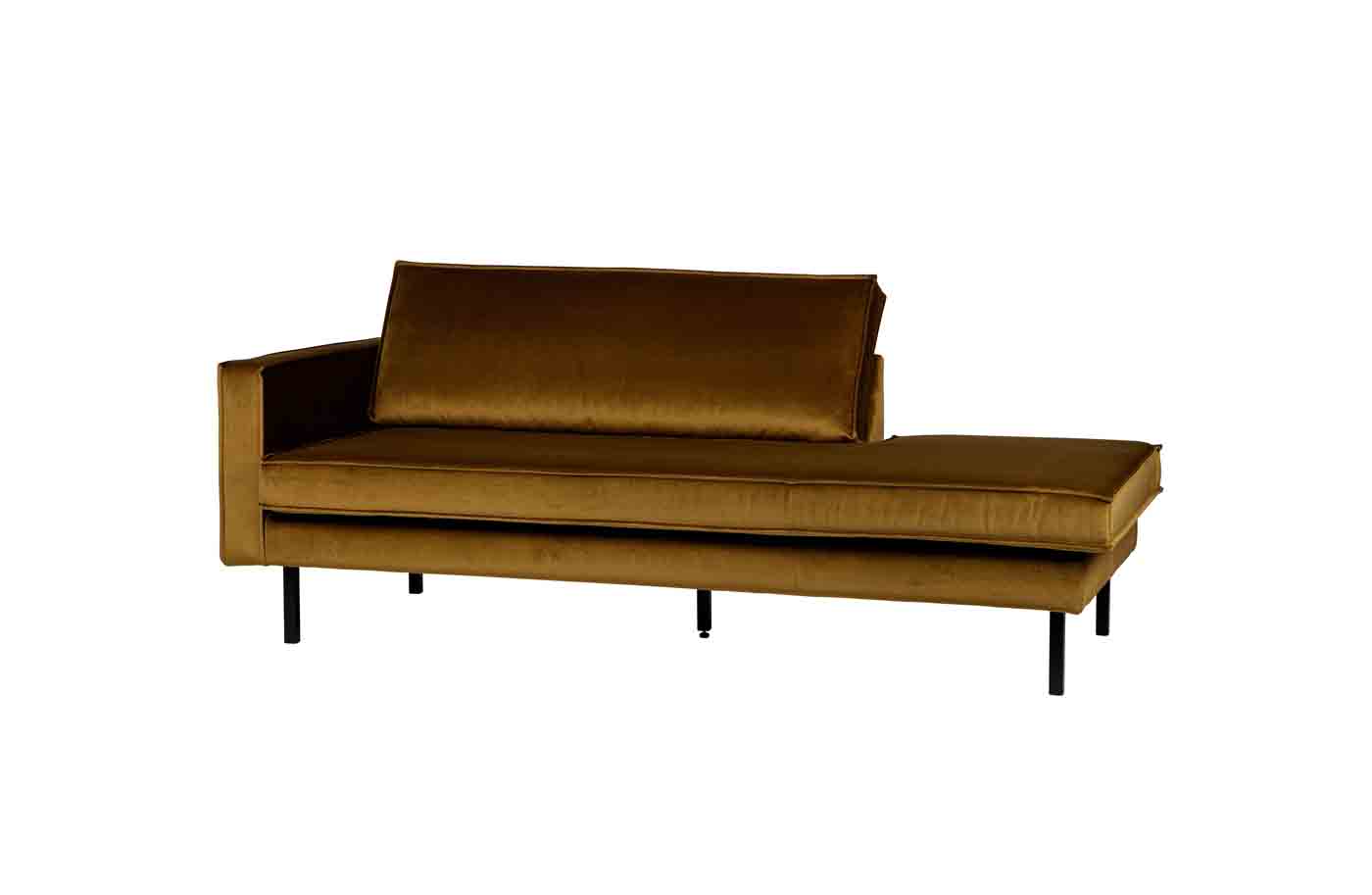 Recamiere Rodeo Daybed Samt, links Honig Gelb