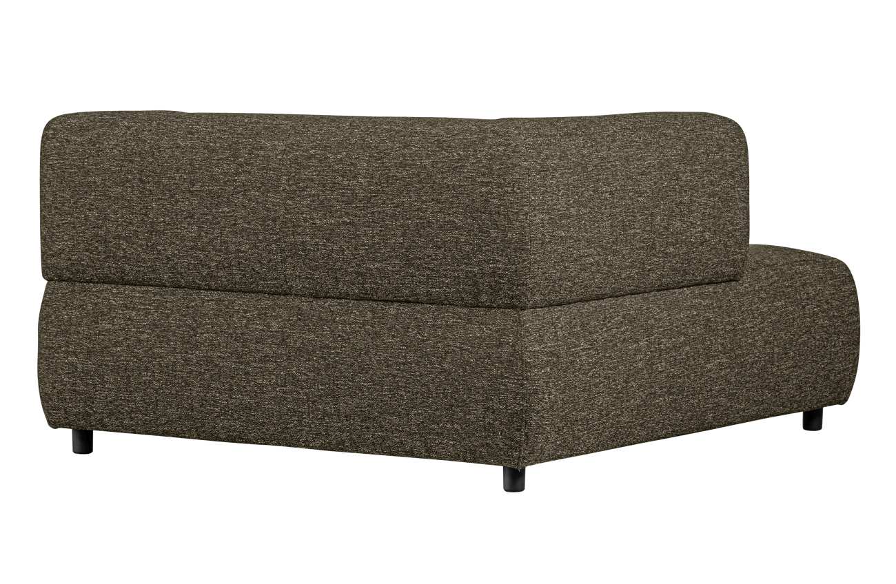 Modulsofa Louis Chaiselongue aus grobmaschigen Stoff Links, Grün