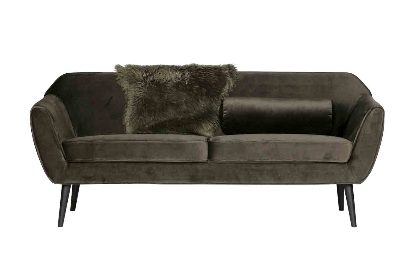 Sofa Rocco Samt, 187cm Grau