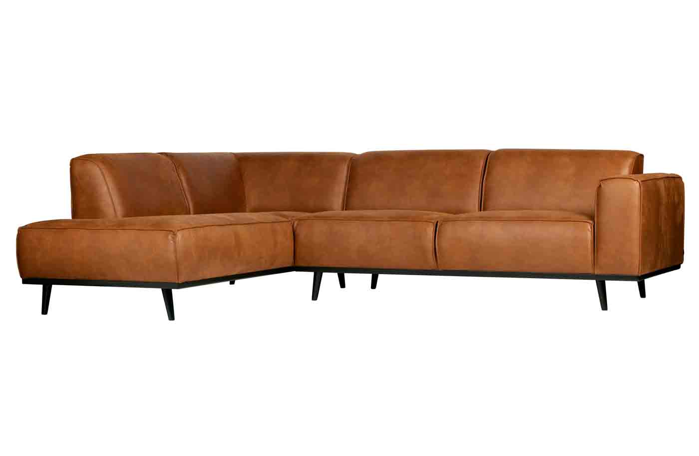 Ecksofa Statement Lederoptik, links Cognac