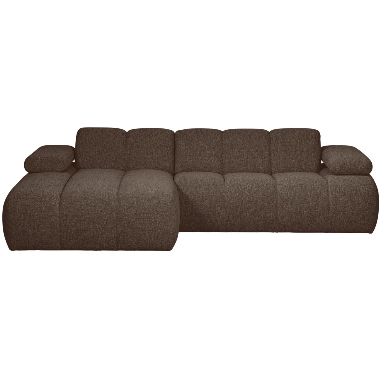 Chaiselongue Mojo aus Boucle-Stoff Links, Braun