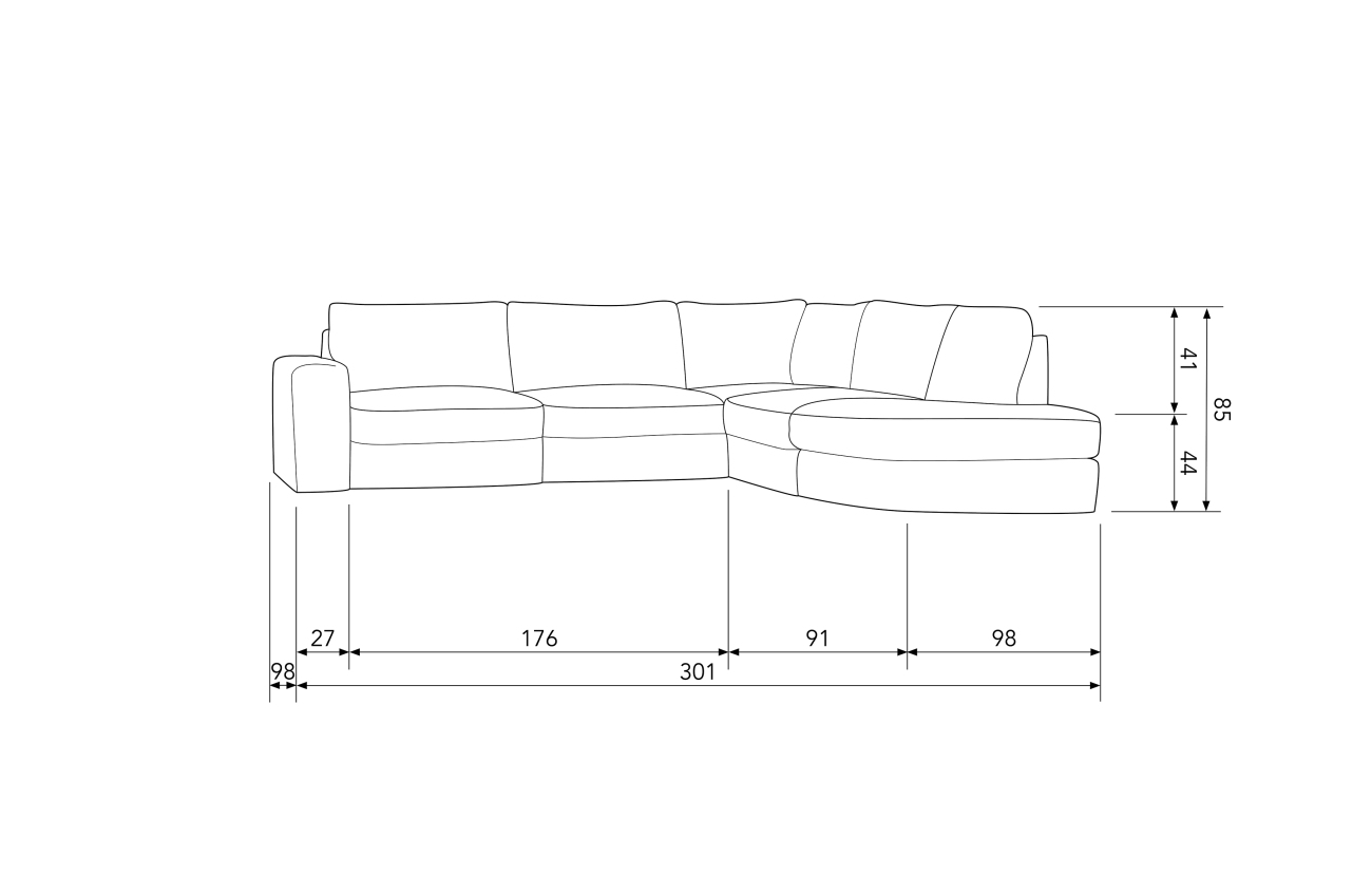 Ecksofa Family aus Webstoff Rechts, Sand