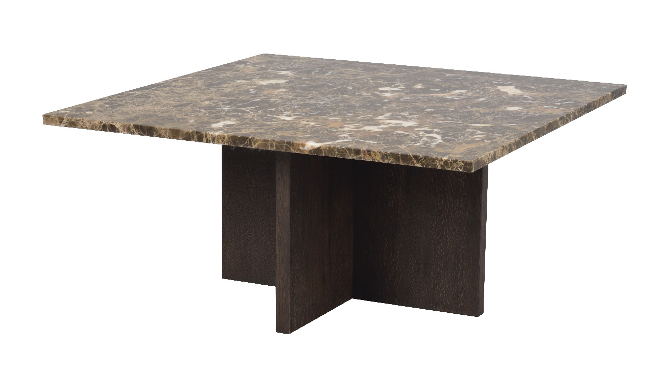 Couchtisch Brooksville, Marmor Eckig 90x90cm, Braun / Braun