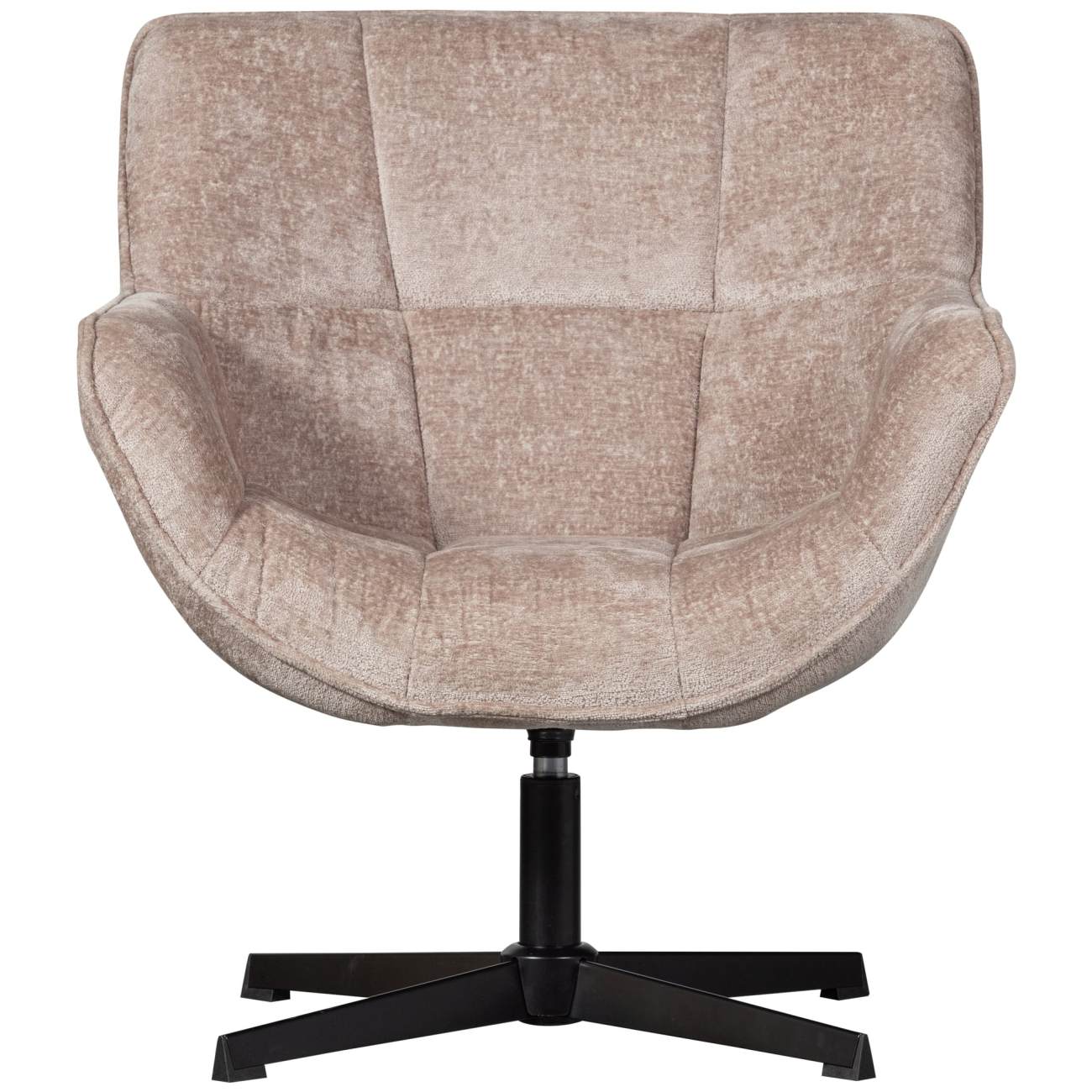 Drehsessel Wibo aus Chenille-Stoff, Taupe