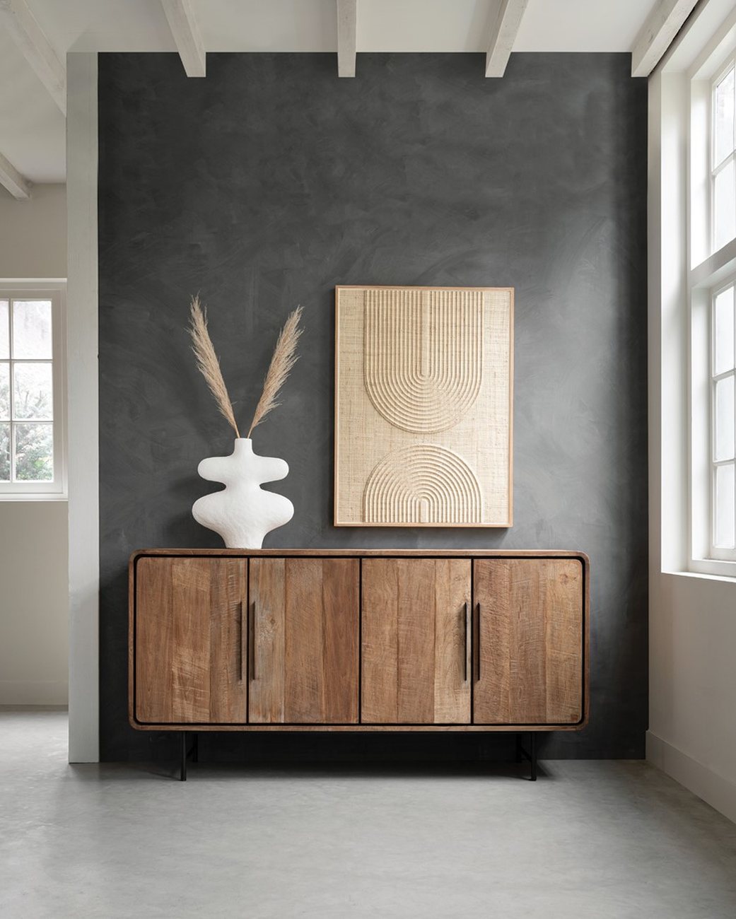 Sideboard Evo aus recyceltem Teakholz, 180 cm