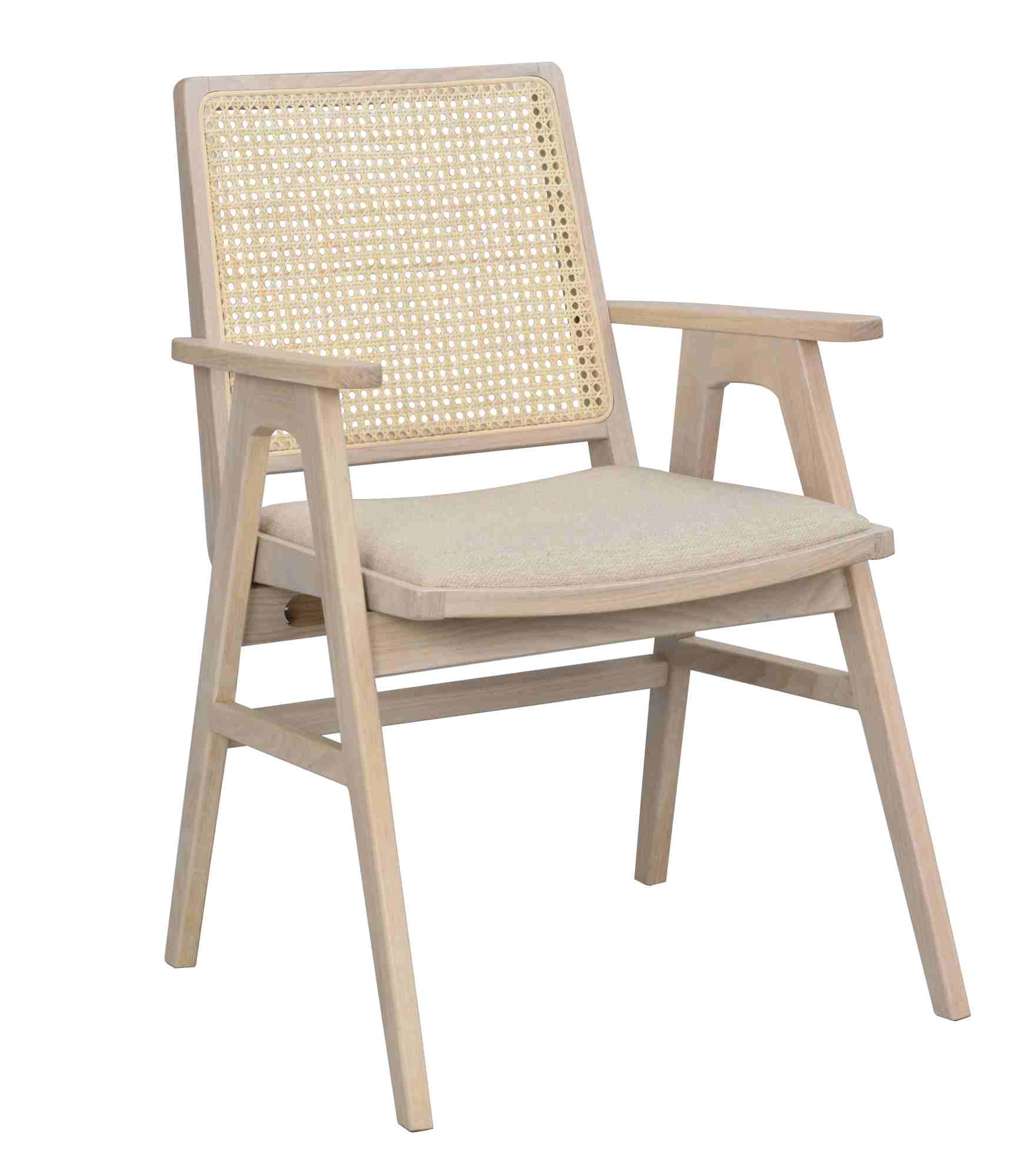 Stuhl Prestwick 2er Set mit Armlehnen, Whitewash