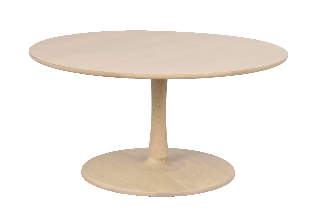 Couchtisch Hobart Rund, 90cm, Eiche Weiß