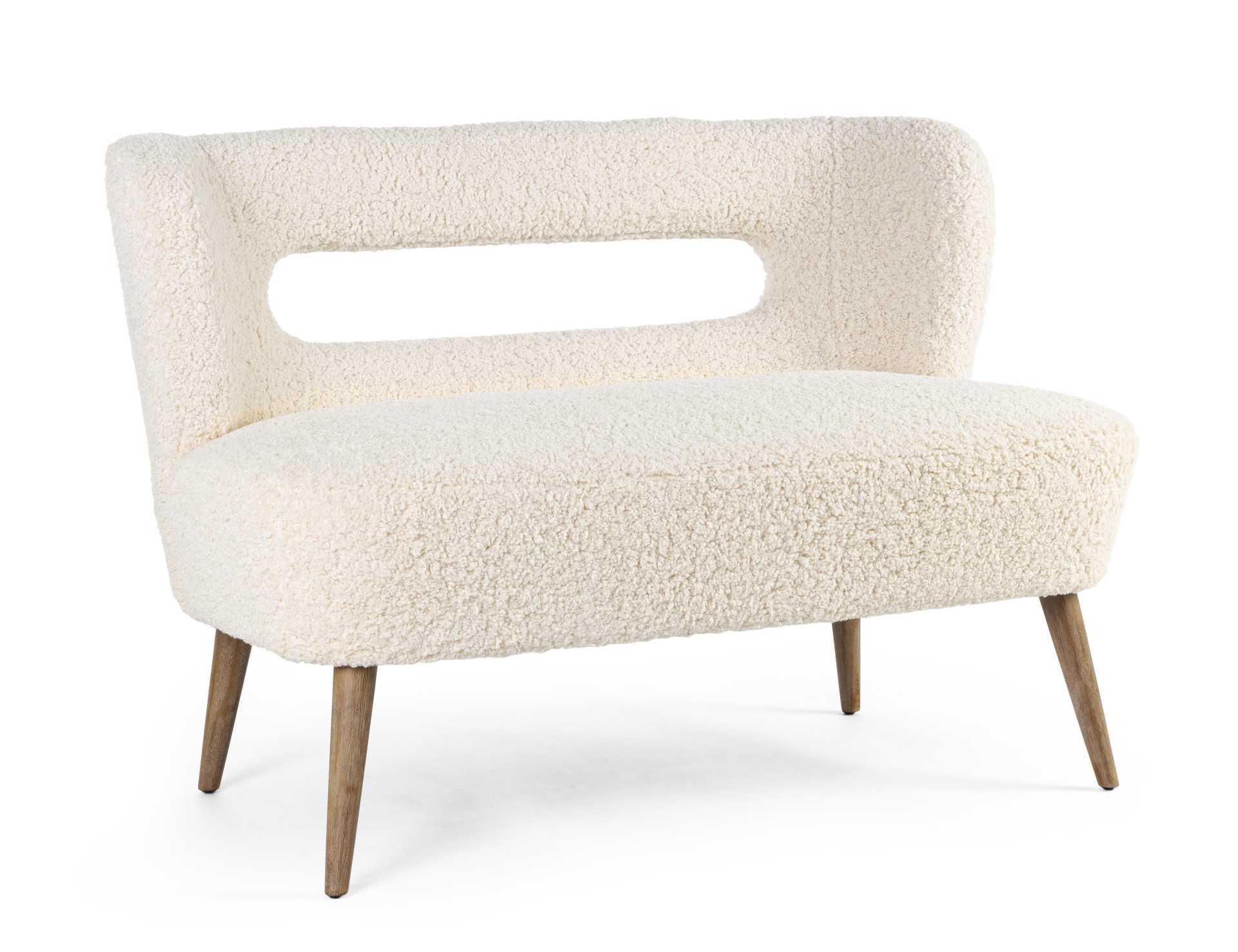 2-Sitzer Sofa Cortina aus Teddy Stoff