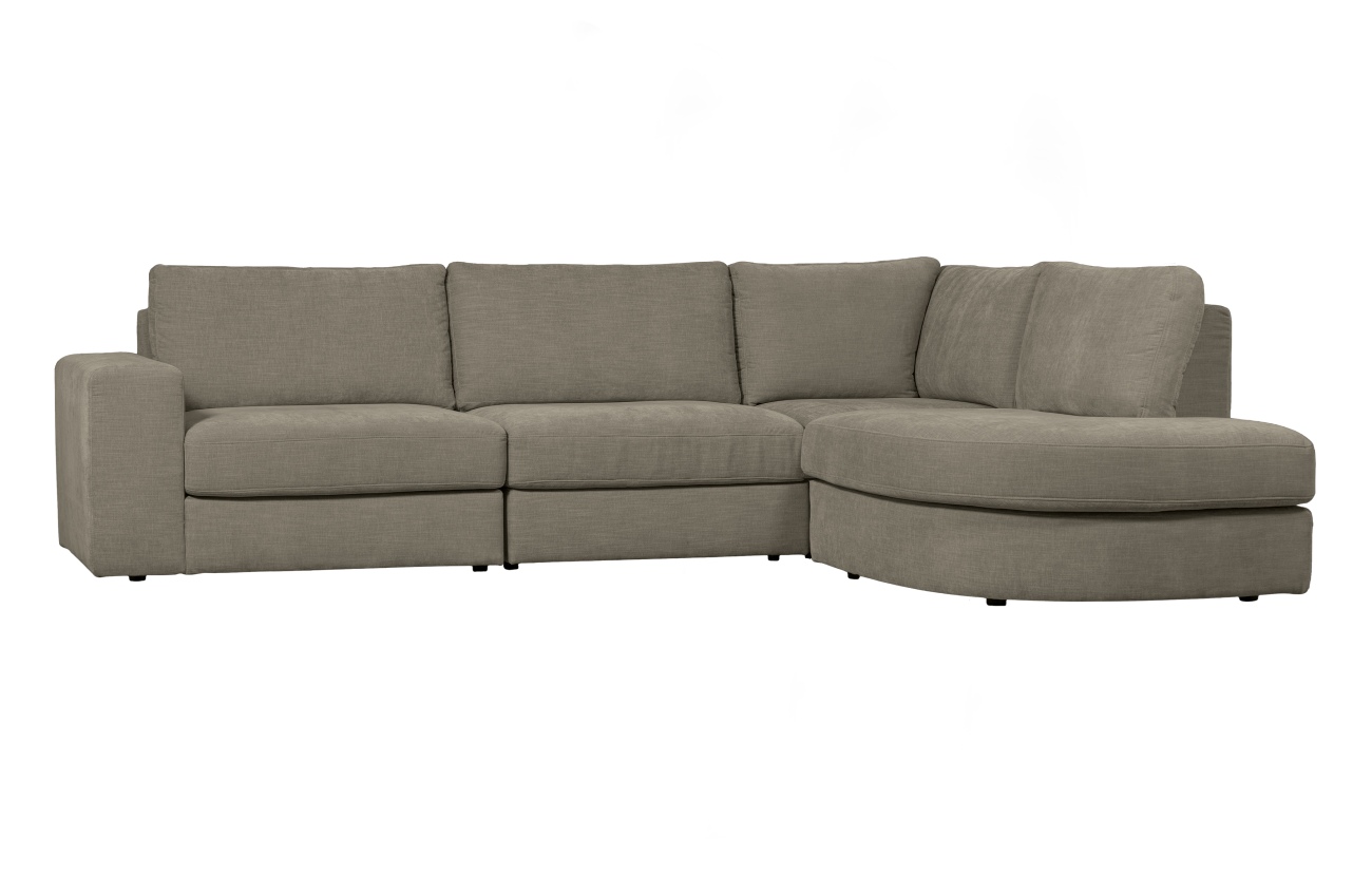 Ecksofa Family aus Webstoff Rechts, Grau