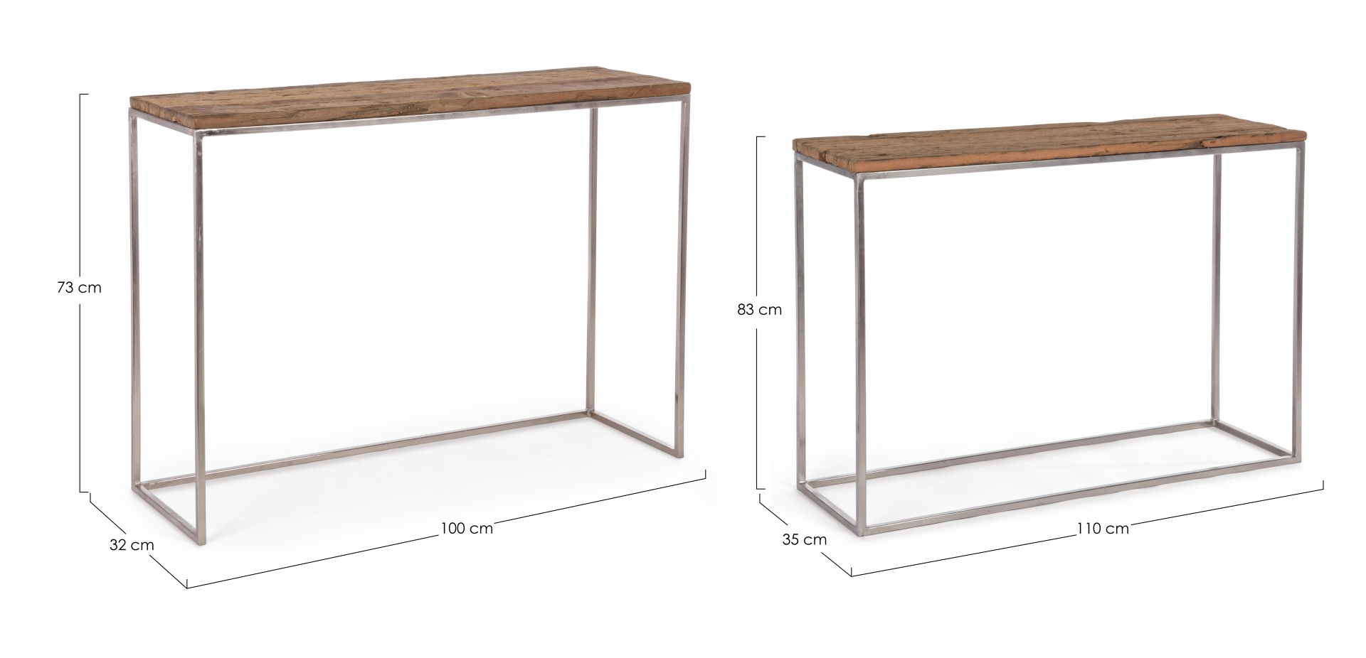 Konsole Rafter 2er-Set aus recyceltem Holz