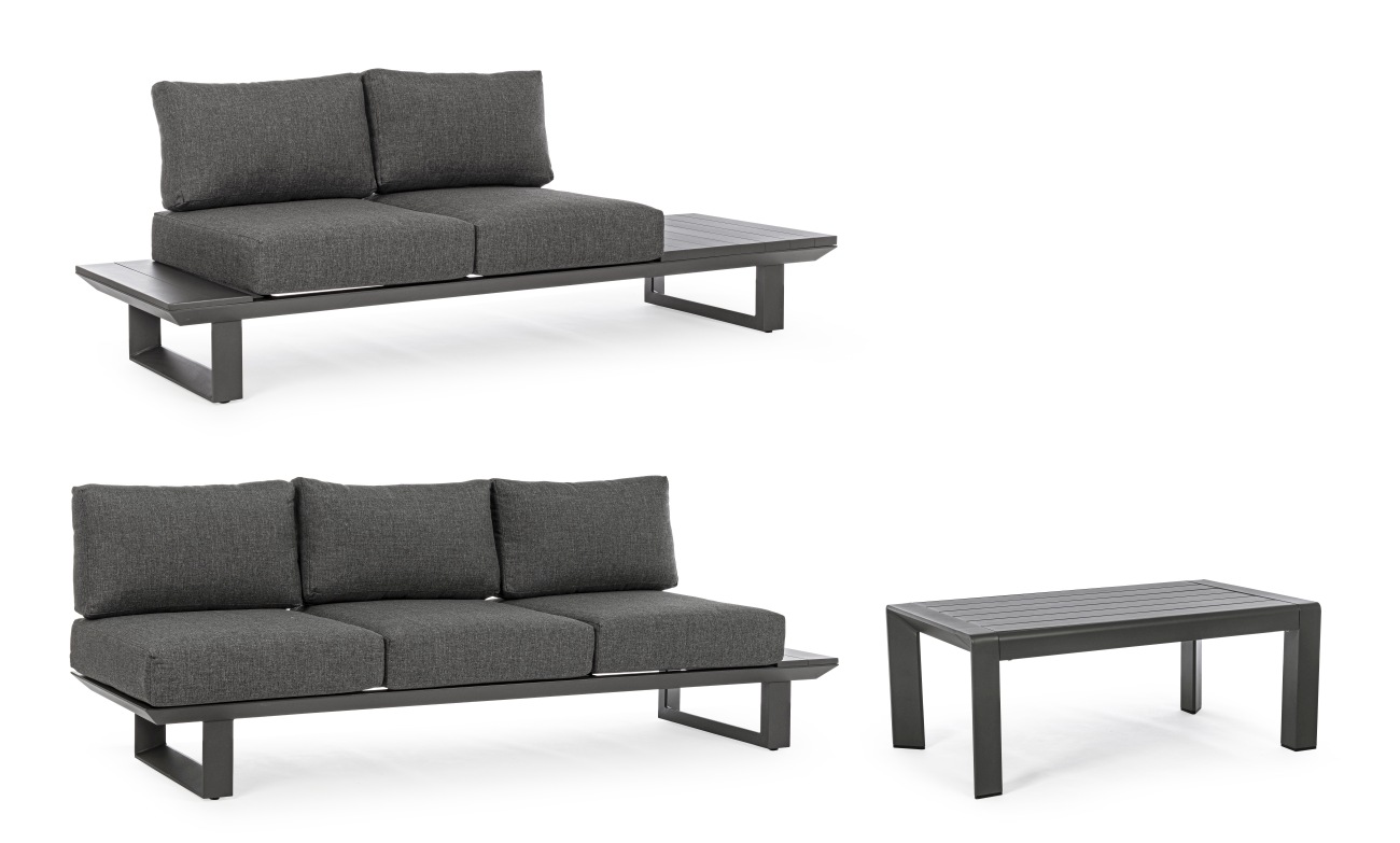 Garten-Set Konnor 3-er Gruppe, Anthrazit