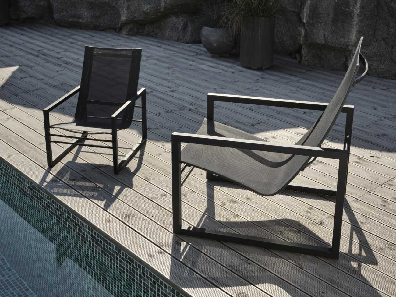 Gartensessel Vevi aus Metall, Schwarz