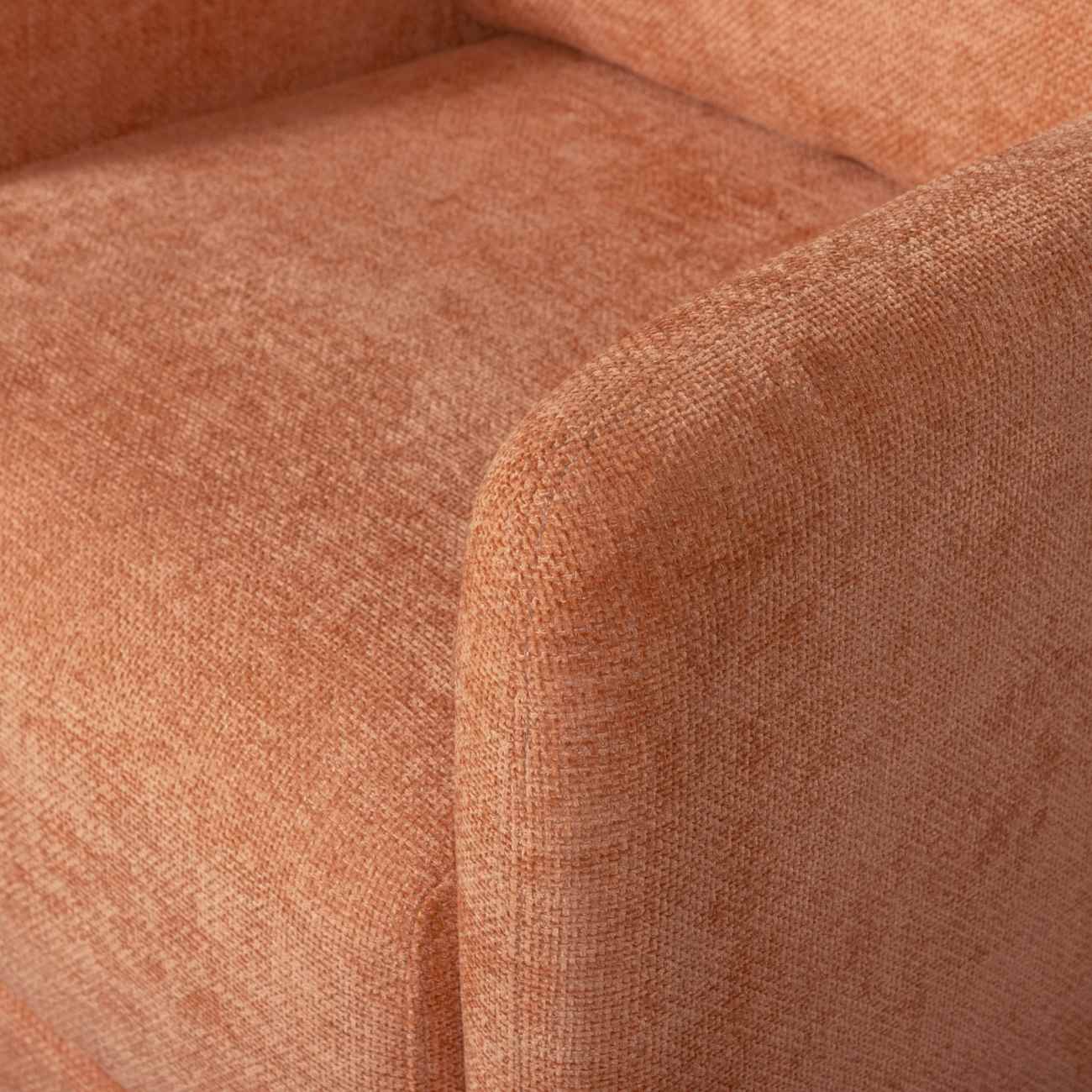 Drehsessel Oscar aus Chenille-Stoff, Orange