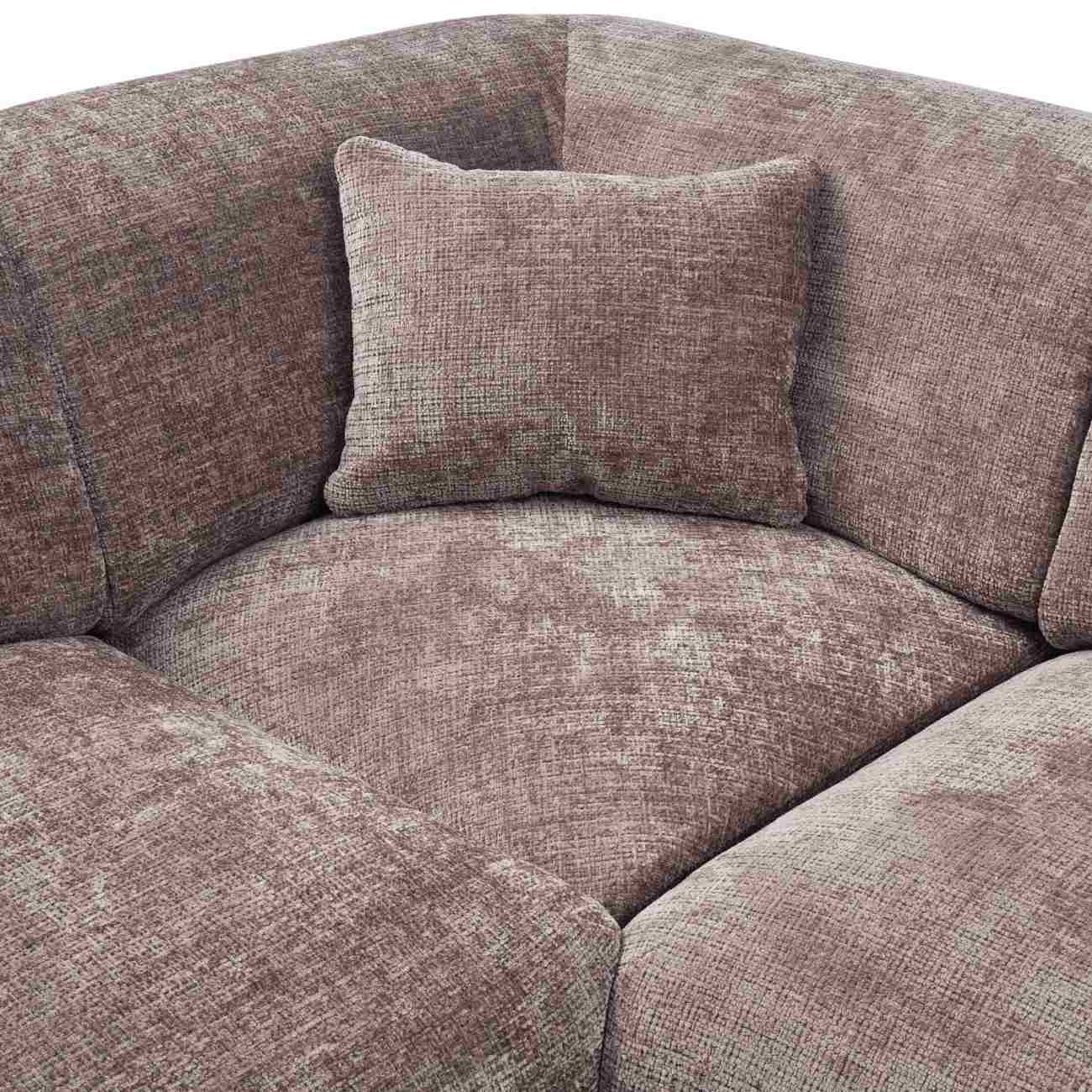 Ecksofa Cloud aus Chenille-Stoff Links, Taupe