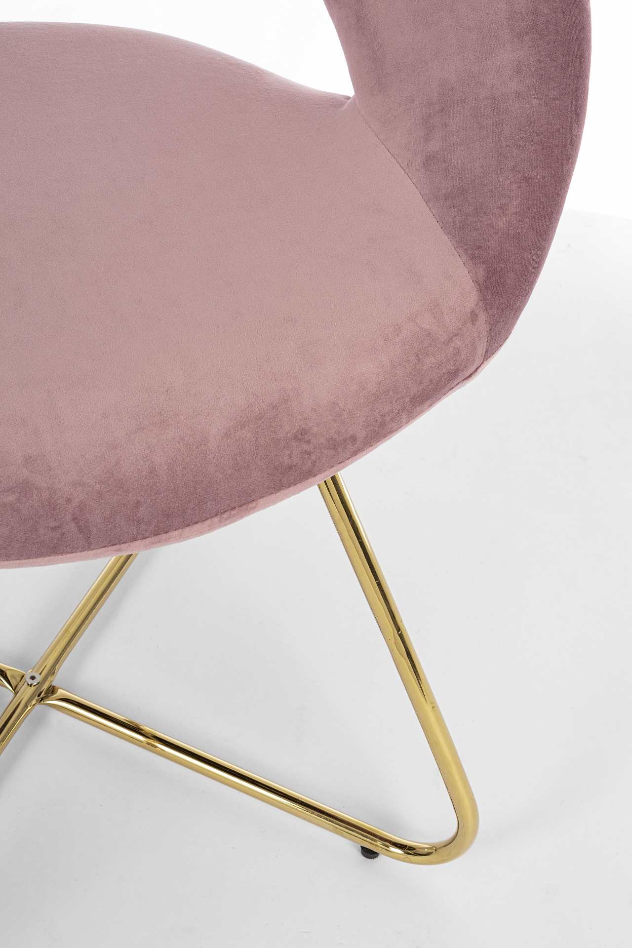 Sessel Vanity aus Samt, Rosa/Gold