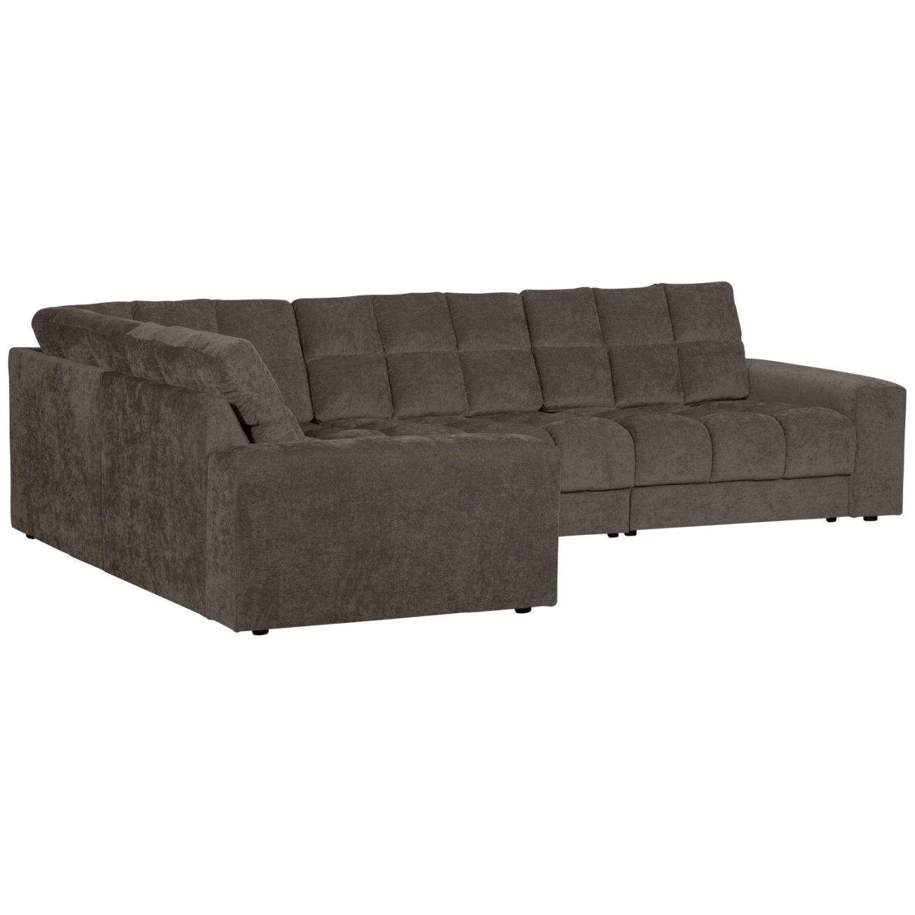 Ecksofa Date aus Webstoff Links, Grau