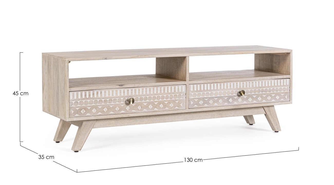 TV-Board Indria aus Mangoholz, 130 cm