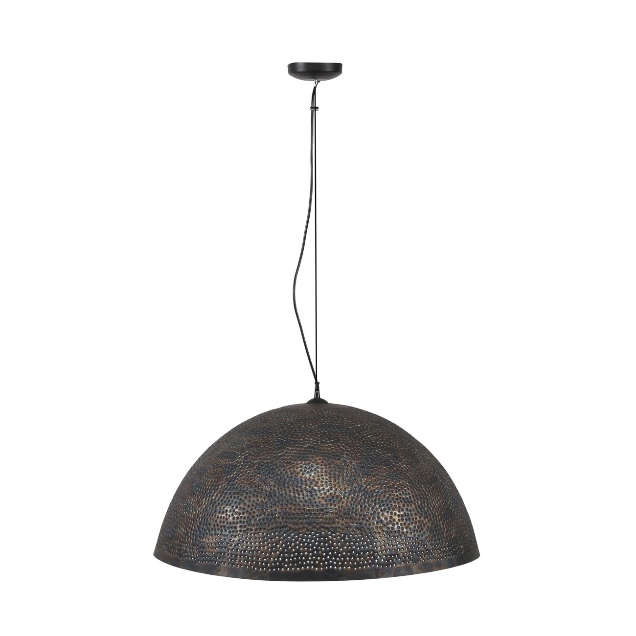 Hängeleuchte Metoli - Metallkuppel Schwarzbraun, Ø 70 cm, inkl. LED