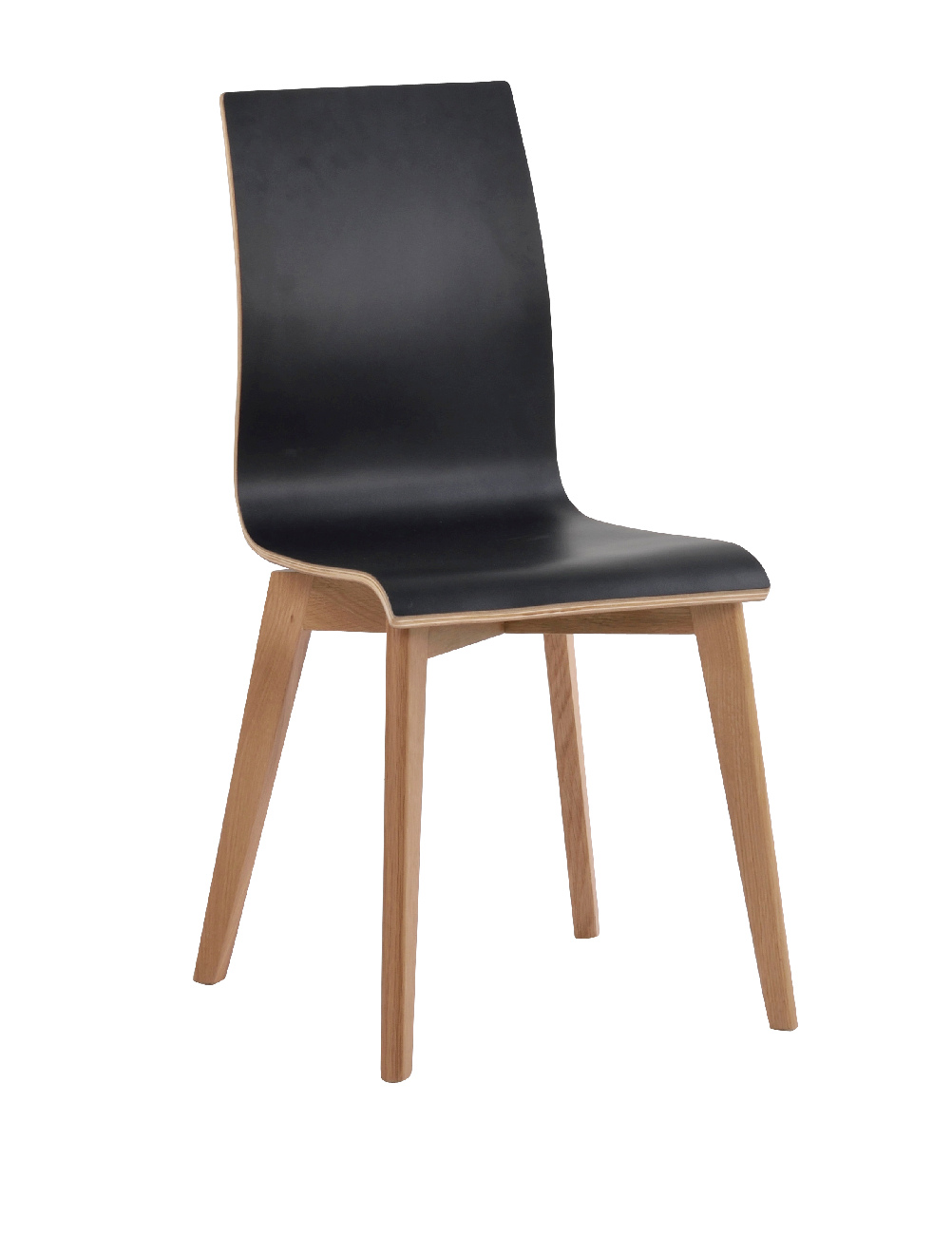 Stuhl Gracy 2er Set, Schwarz / Eiche