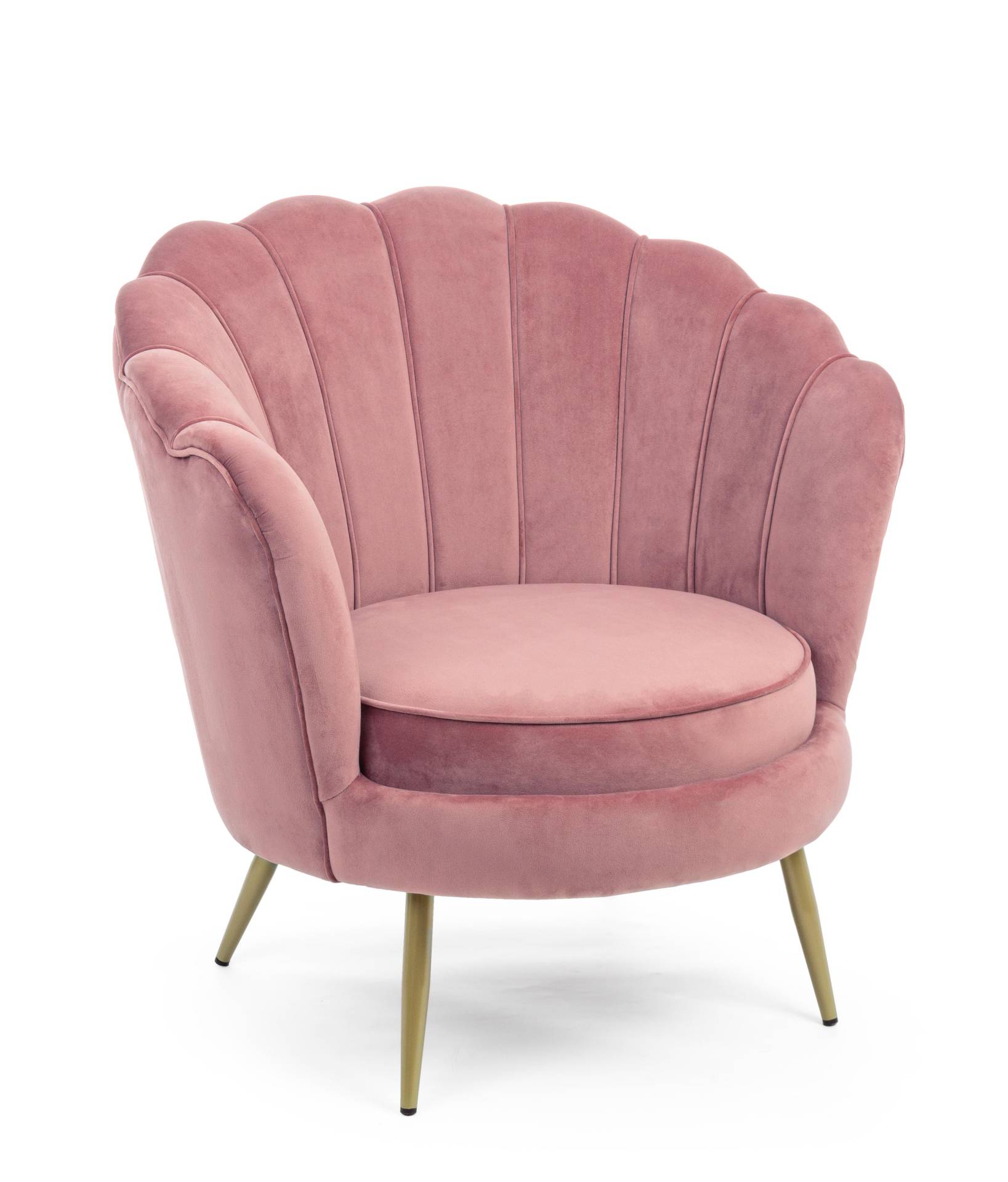 Sessel Giliola in Samt-Optik, Rosa