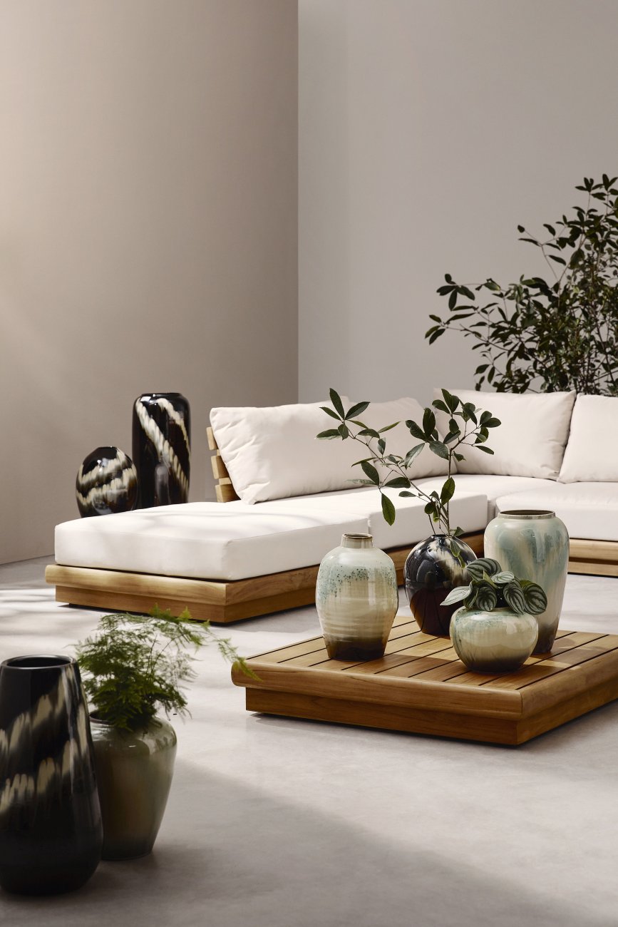 Gartencouchtisch Delgada aus Teakholz, 94x94 cm