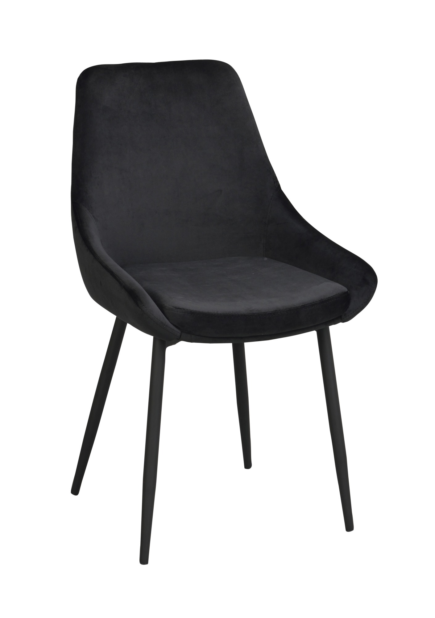 Stuhl Sierra Samt 2er Set, Schwarz