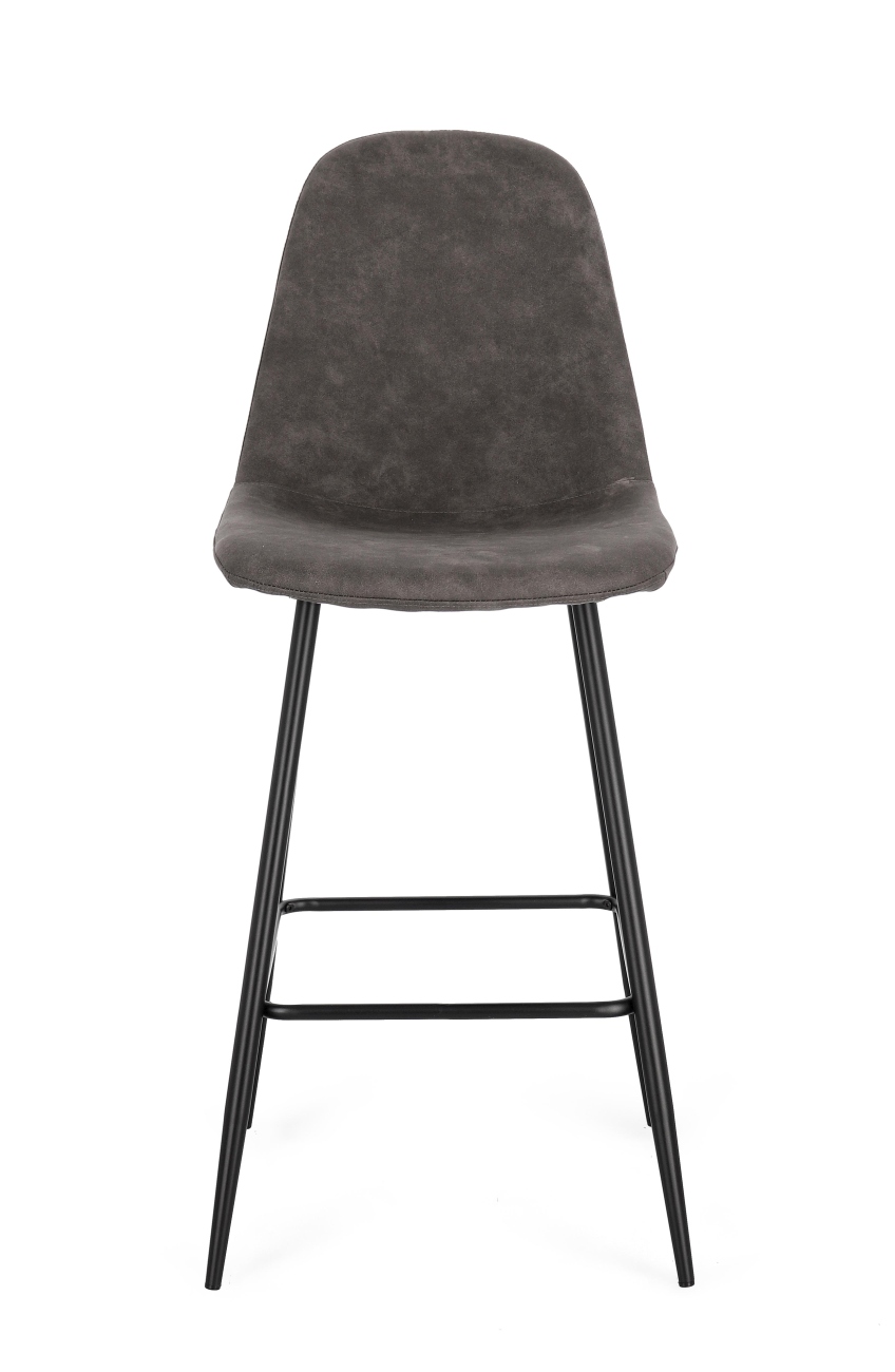 Barhocker New Irelia 2er- Set aus Kunstleder, Dunkelgrau