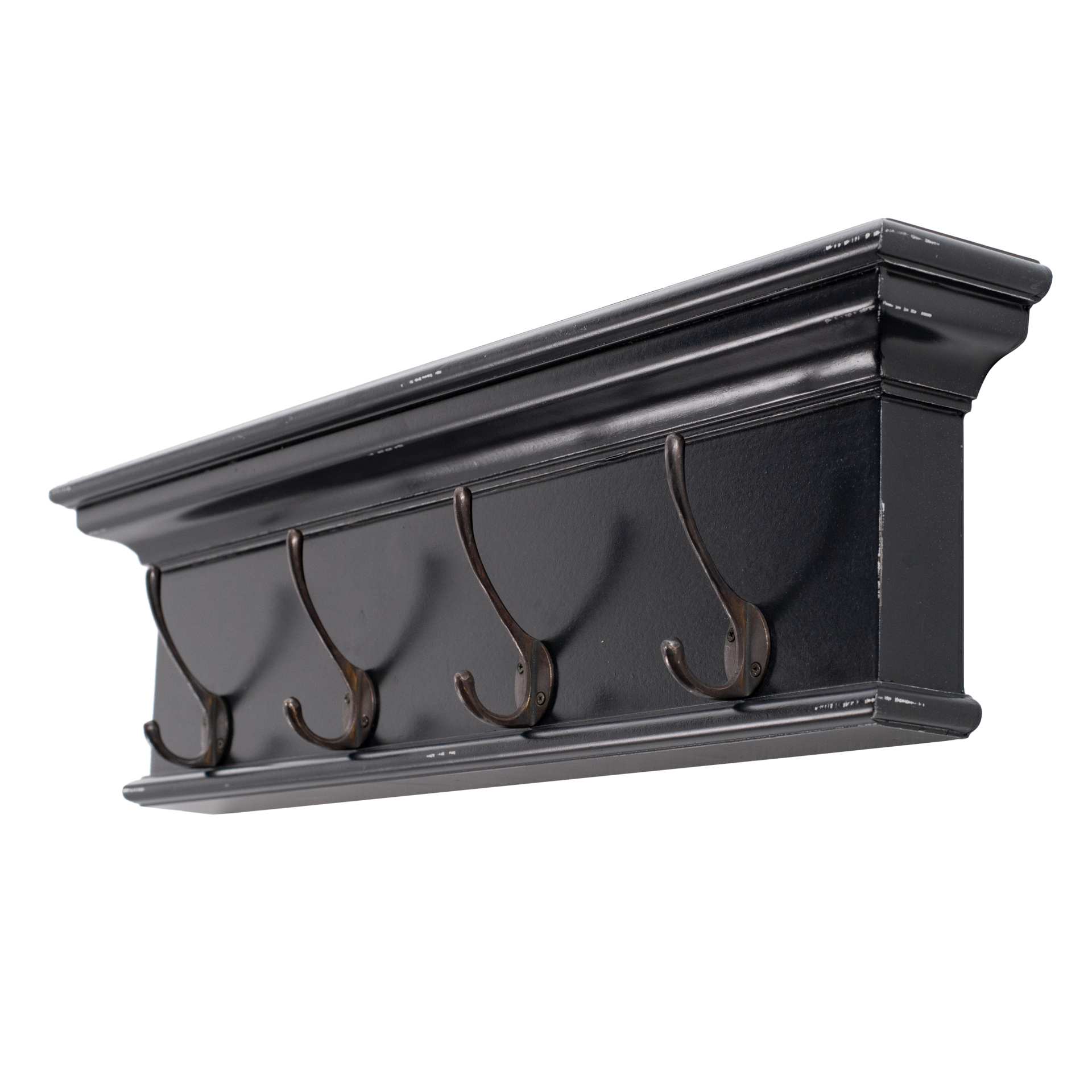 Wandgarderobe Halifax mit 4 Haken, Schwarz