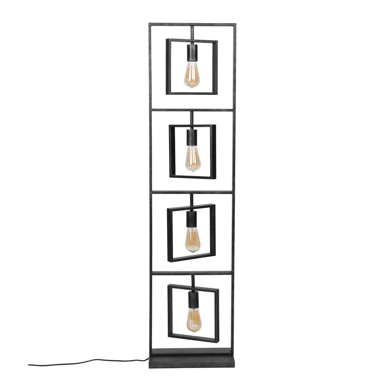 Stehleuchte Quadre, 4-flammig - Metall in Anthrazit, 140 cm, inkl. LED