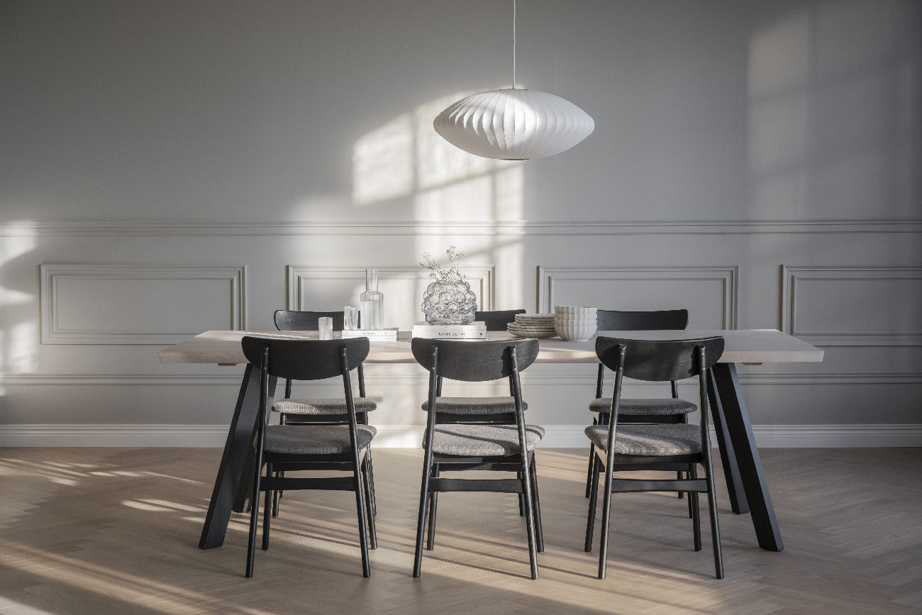 Esstisch Fred 240x100cm, Eiche Weiß pigmentiert