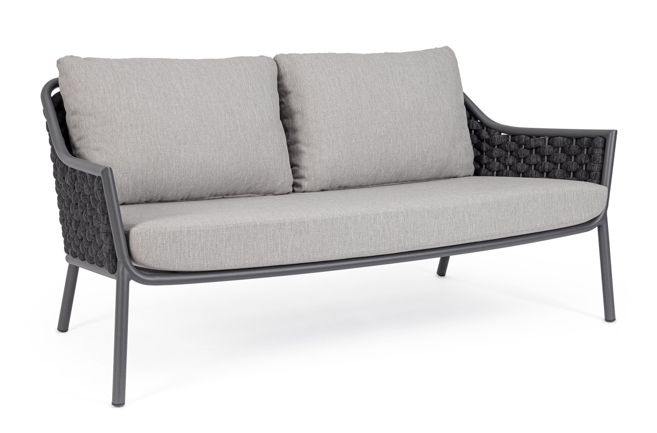 Gartensofa Everly aus Aluminium, Anthrazit