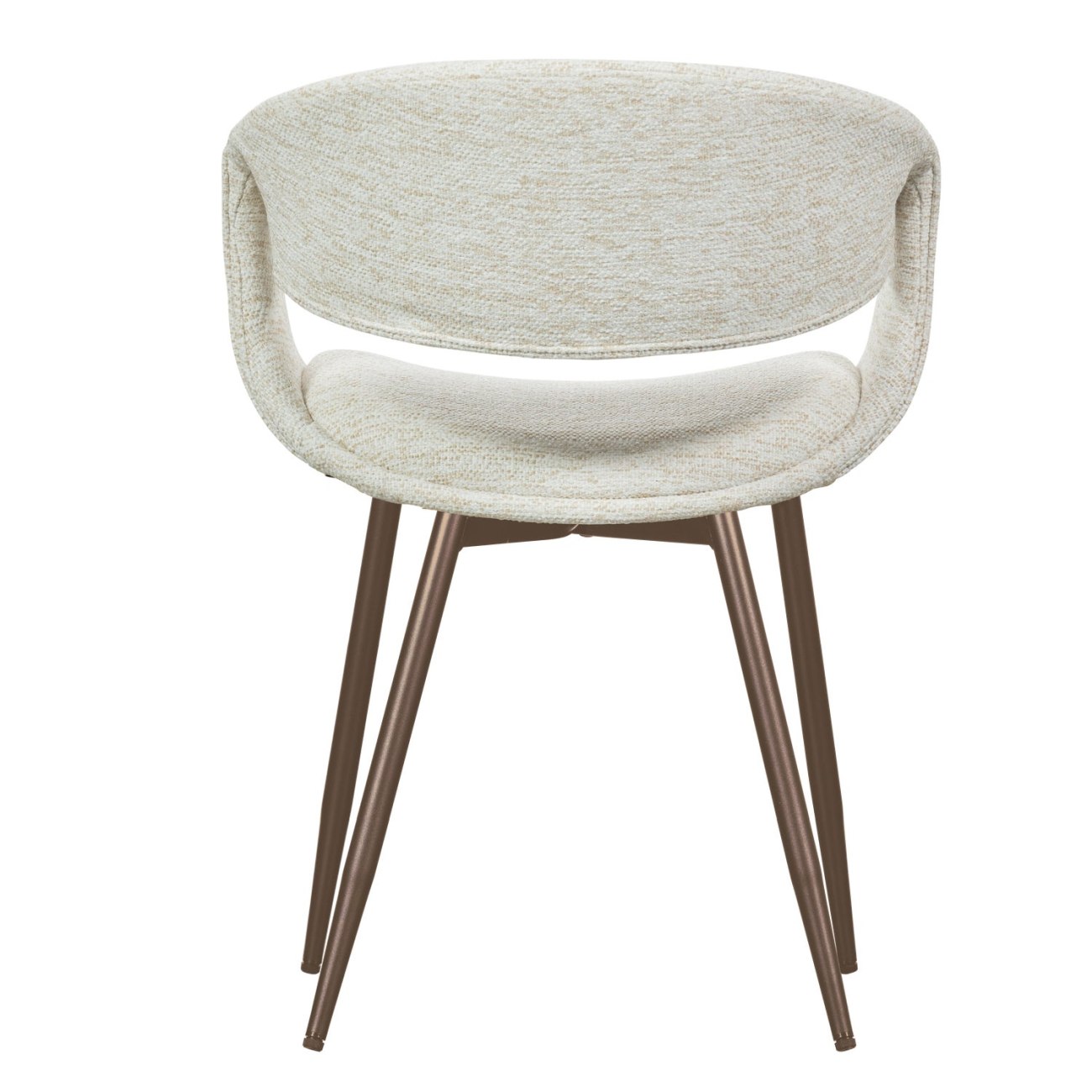 Esszimmerstuhl Yossi aus Webstoff, Natur / Kupfer