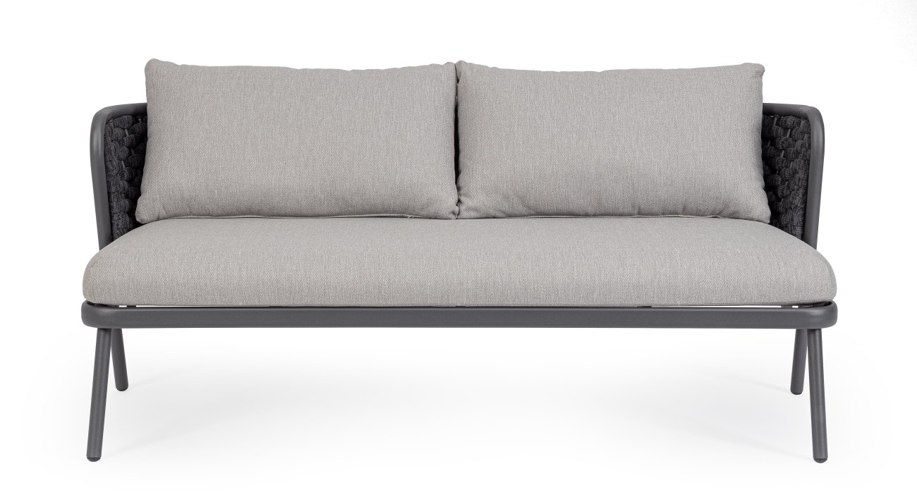 Gartensofa Harlow aus Aluminium, Anthrazit