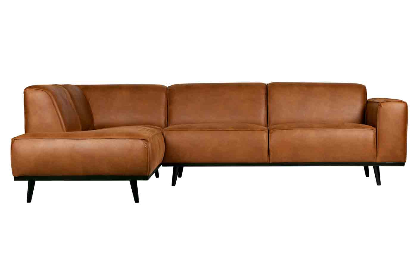 Ecksofa Statement Lederoptik, links Cognac