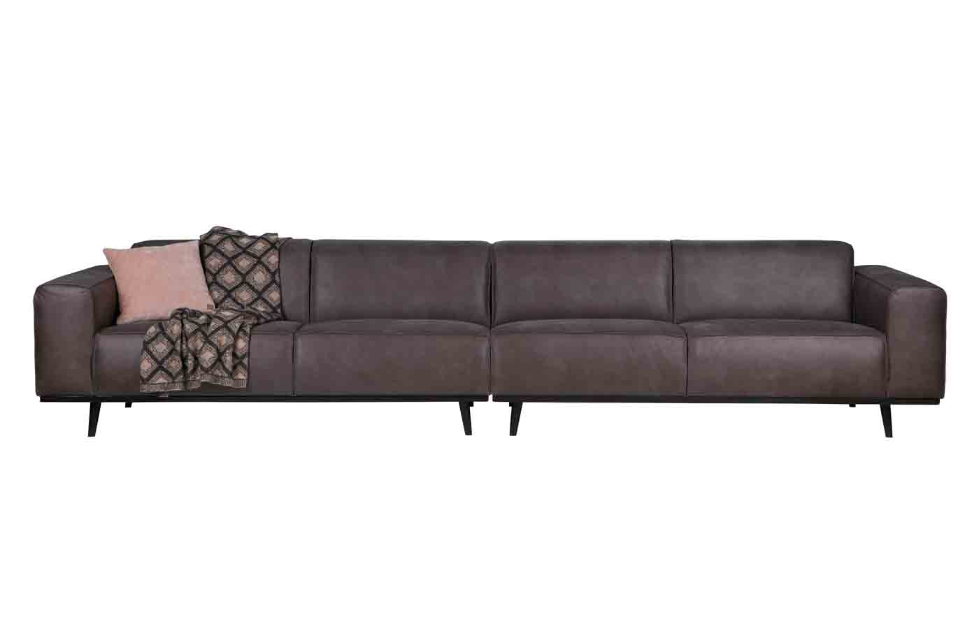 Bigsofa Statement Lederoptik, 372cm Grau