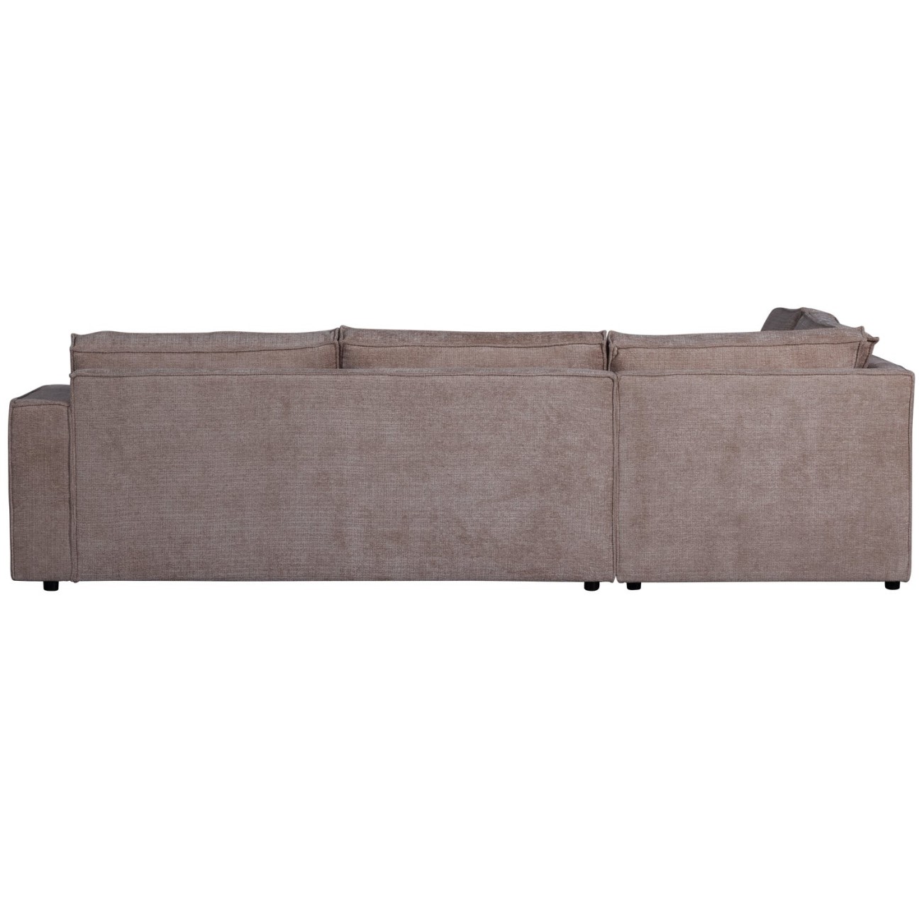 Ecksofa Hajo aus Chenille-Stoff Links, Taupe