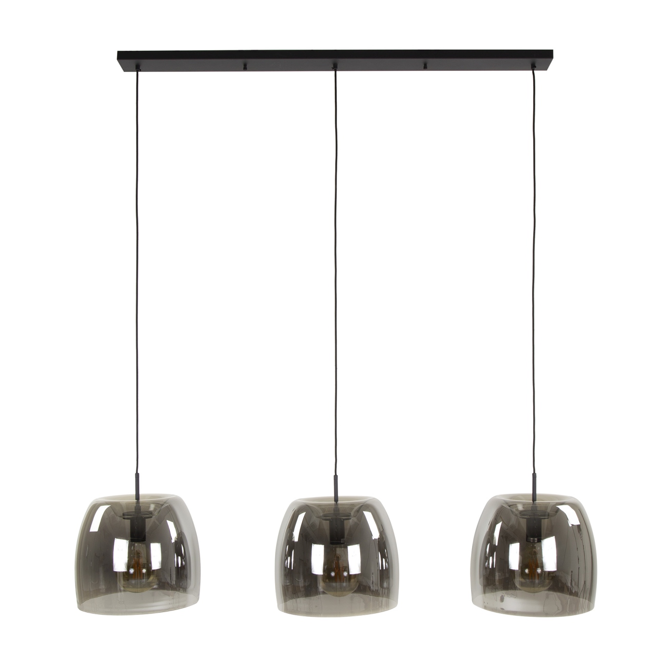 Hängeleuchte Kupenac, 3-flammig - Rauchglas, Ø 35 cm, inkl. LED