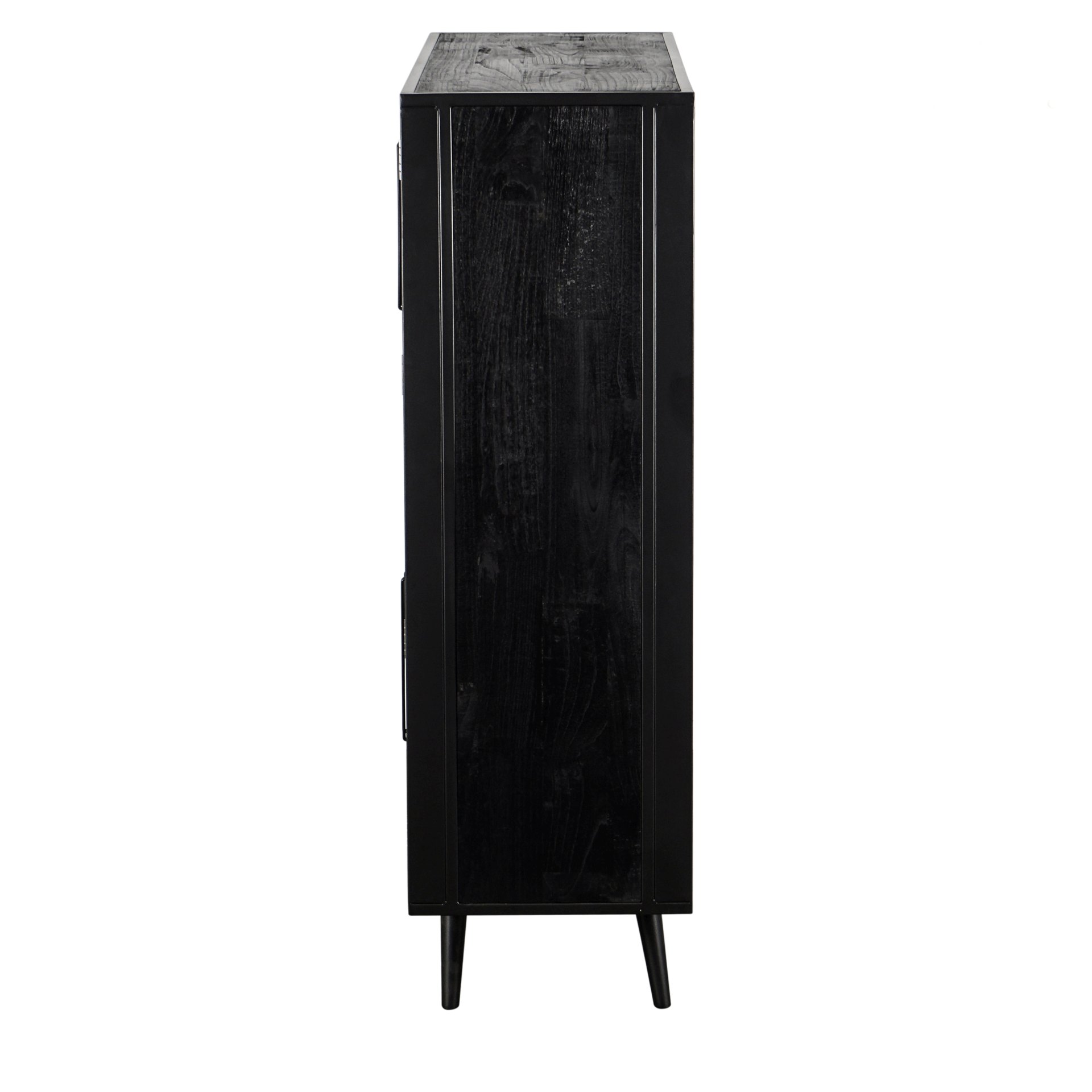 Highboard Nordic Mindi Rattan mit 4 Türen, 130 cm