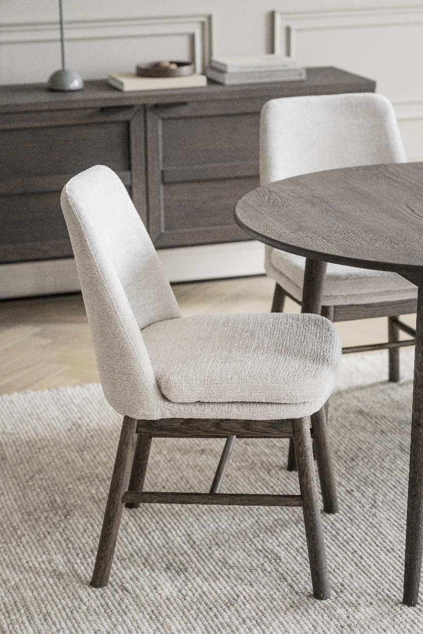 Stuhl Amesbury Beige, Gestell Eiche braun