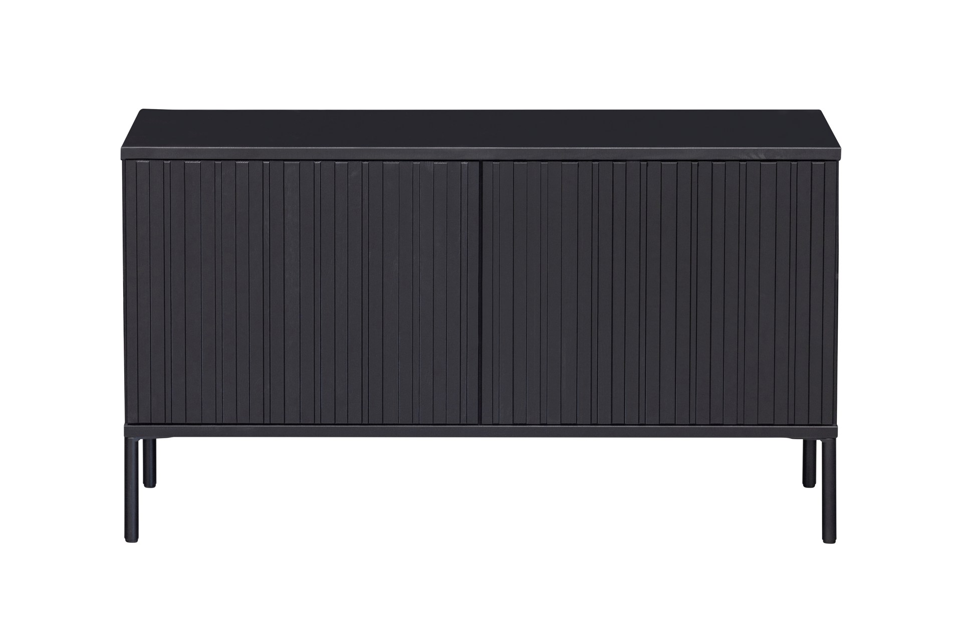 TV Board Gravure aus Kiefernholz 100 cm, Schwarz