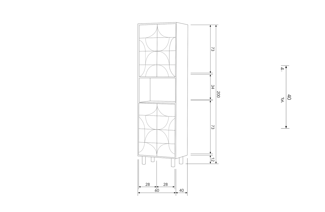 Schrank Draw aus Mangoholz, Braun