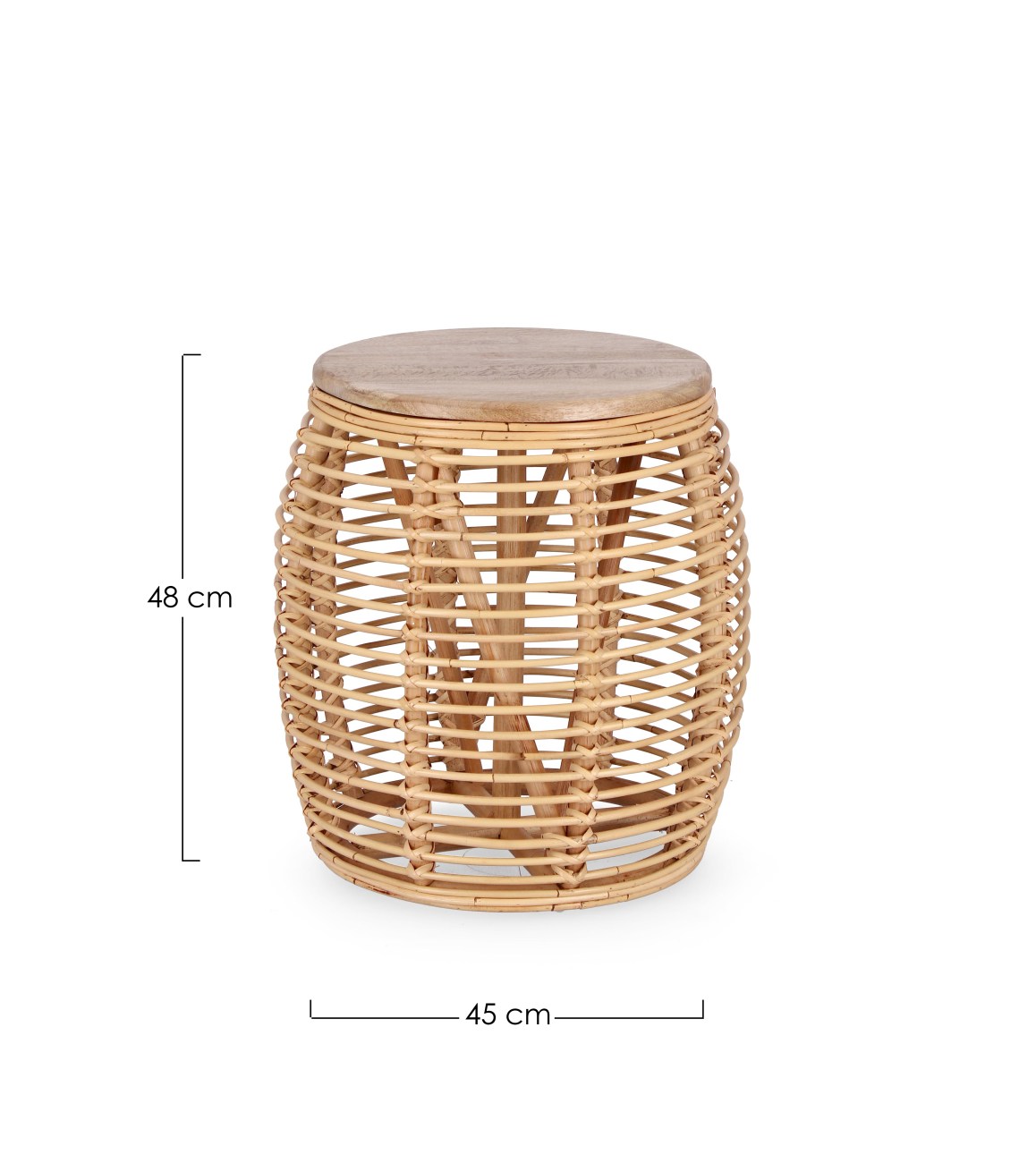 Couchtisch Camalote aus Rattan, Ø 45 cm