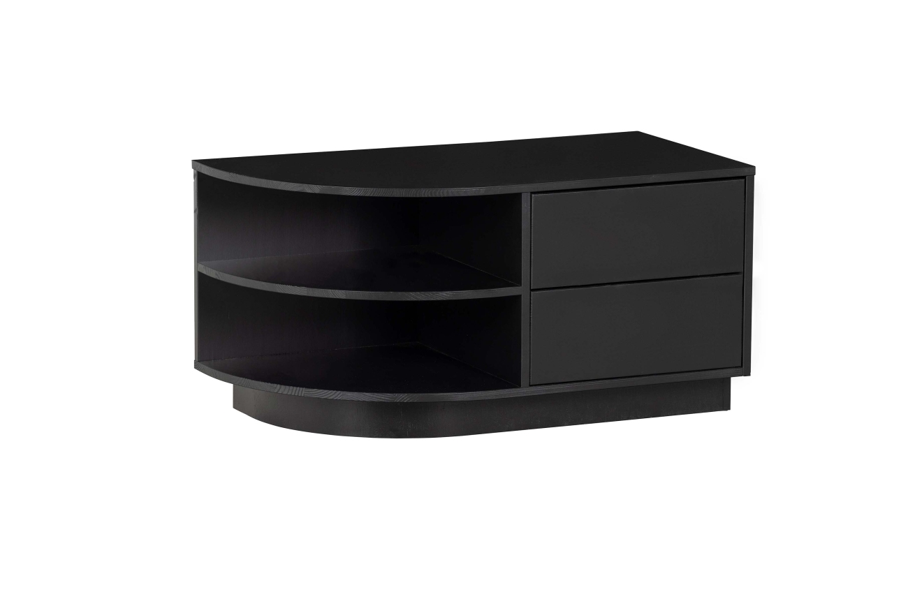 TV Board Fianca aus Kiefernholz Rund, Links
